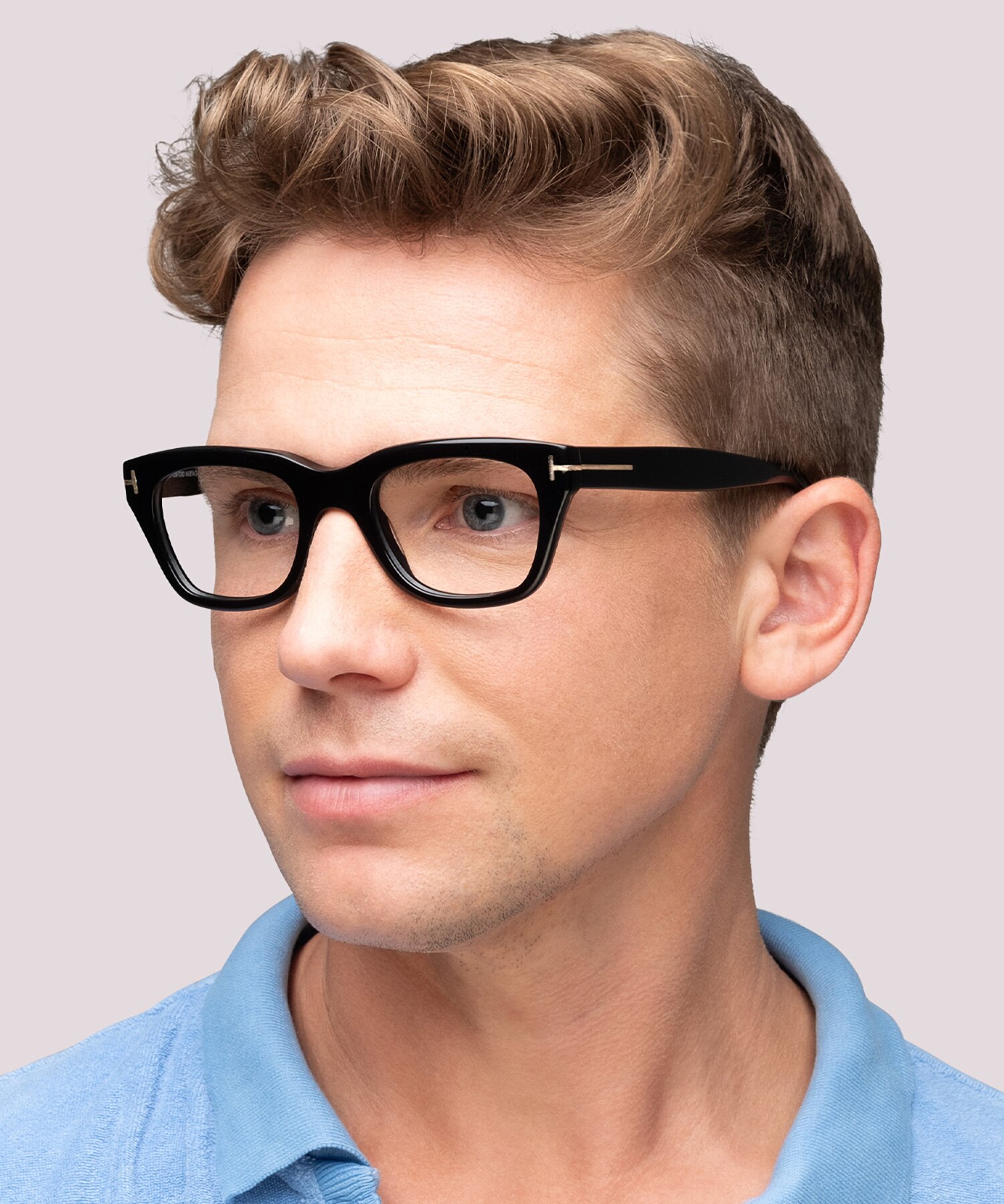 FT5178 Black Shiny AcetateEyeglass Frames for Men for Glasses Direct