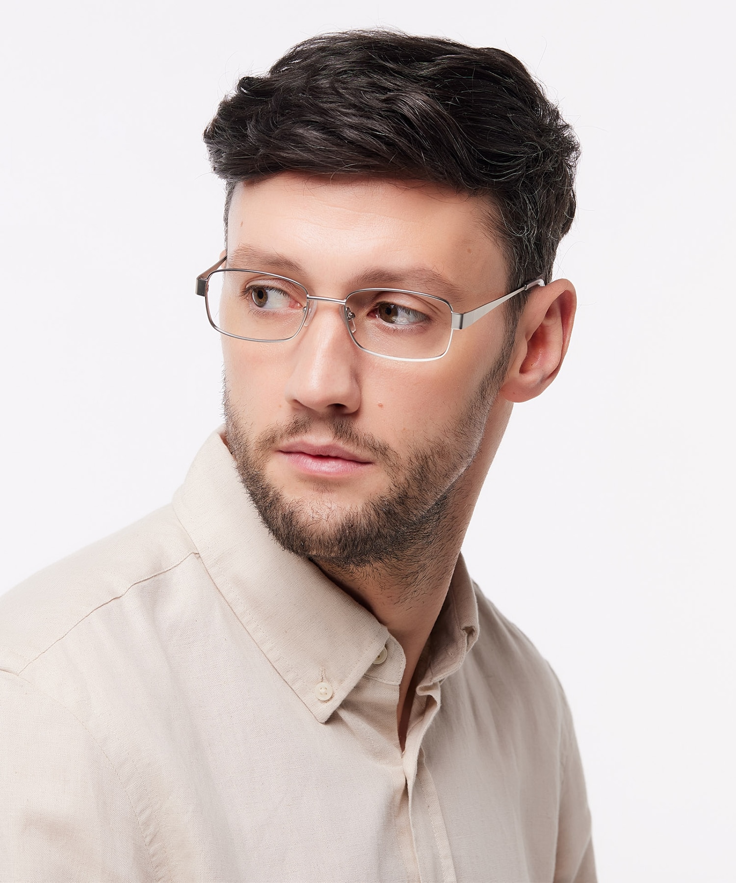 Karl Matte Light Grey MetalEyeglass Frames for Men for Glasses Direct