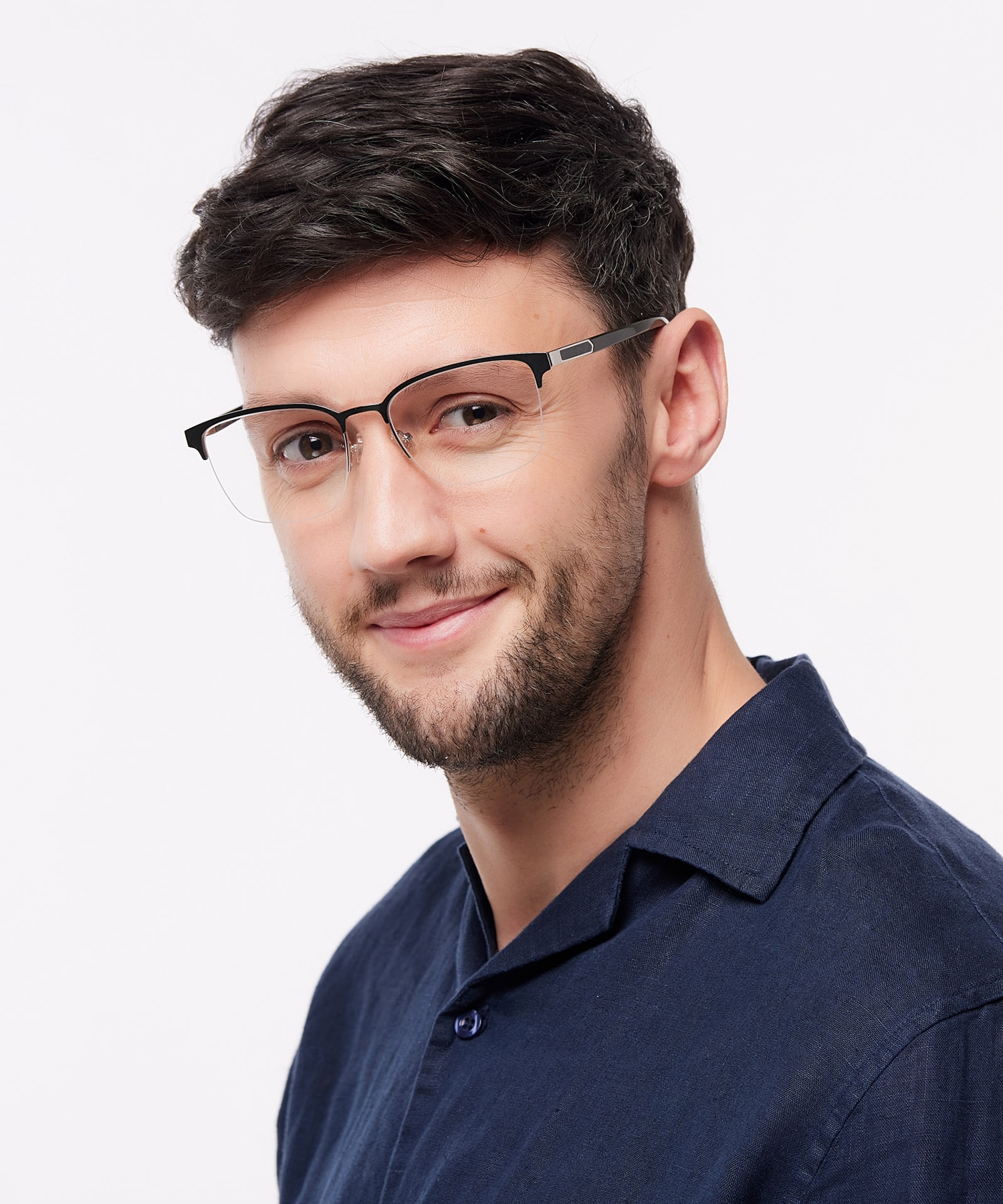 Kevin Matte Green & Shiny Silver MetalEyeglass Frames for Men for Glasses Direct
