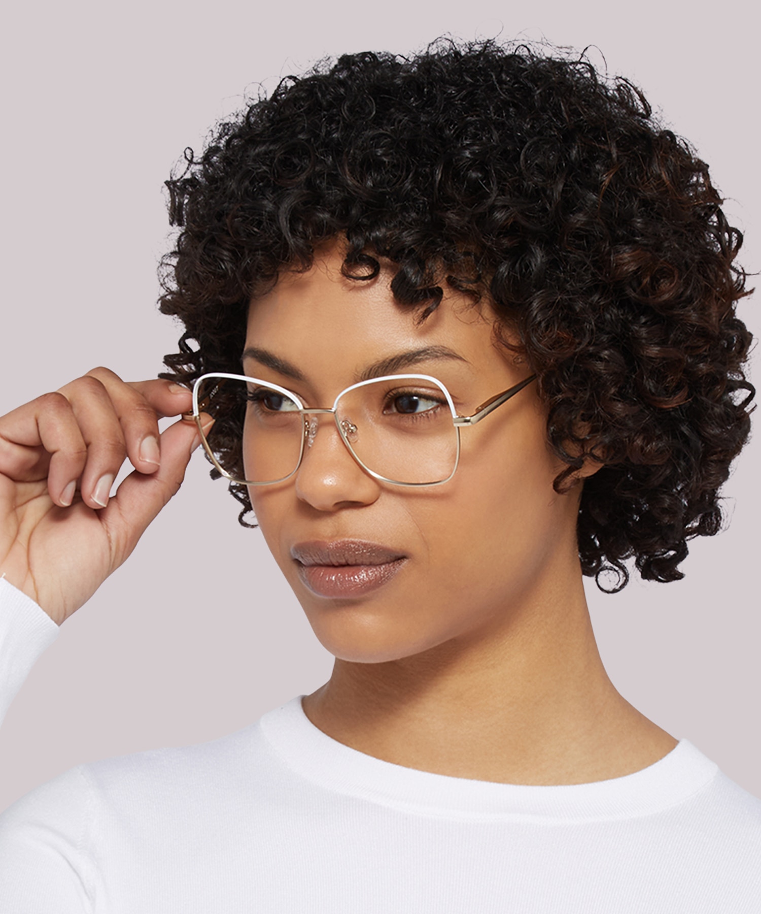 Geri Matte Gold & White MetalEyeglass Frames for Women for Glasses Direct