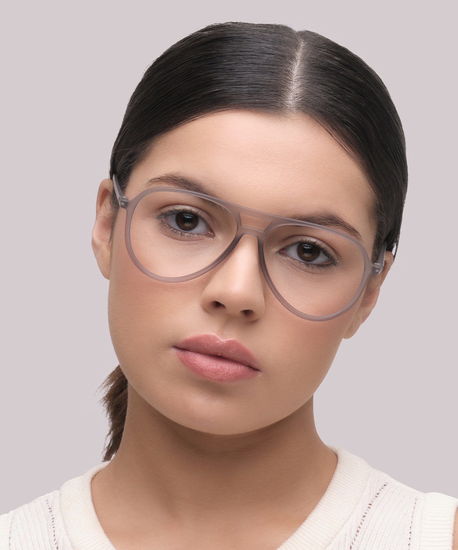 Harquin Matte Crystal Light Grey PlasticEyeglass Frames for Women for Glasses Direct