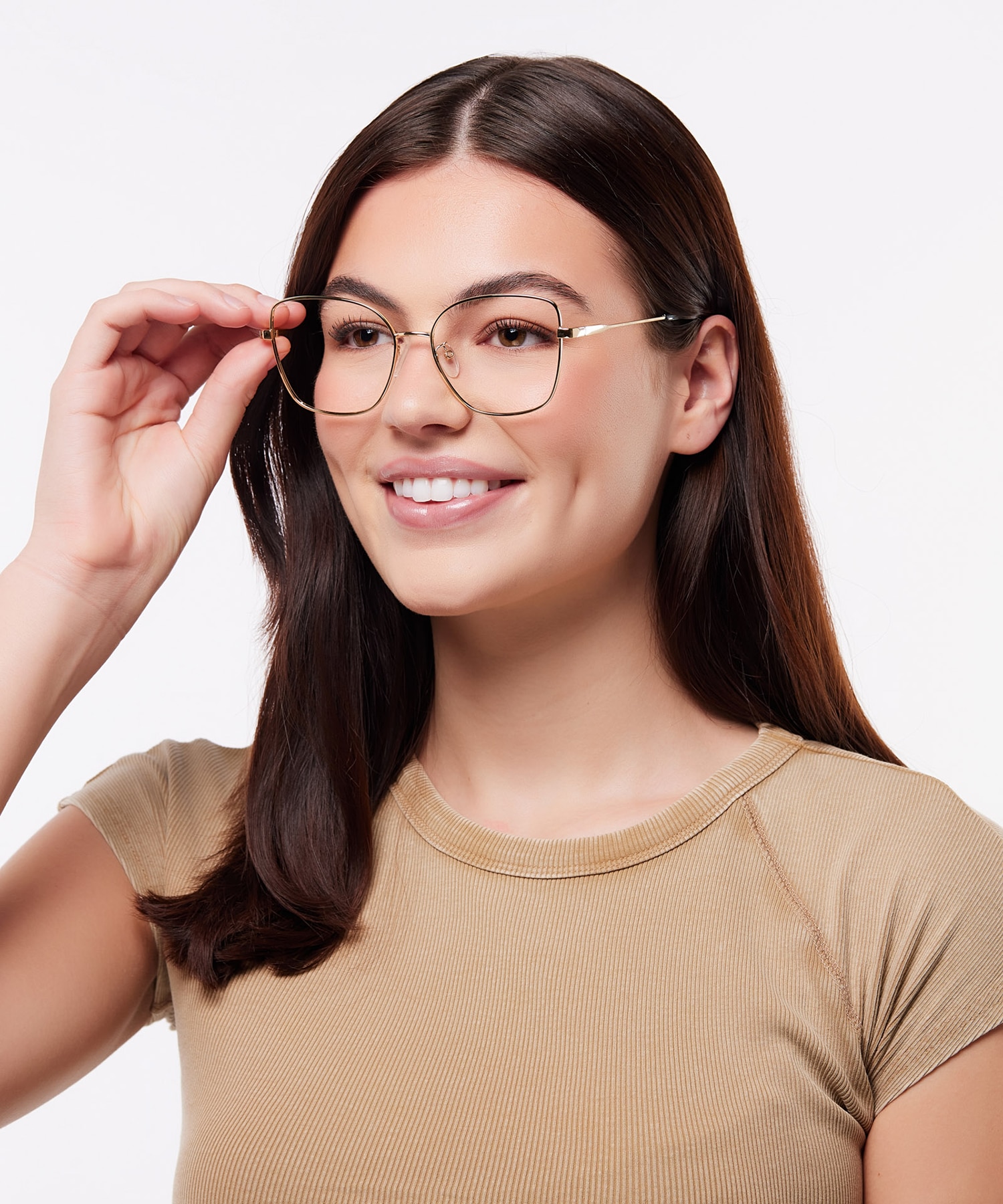 PLD D521/G Gold Shiny MetalEyeglass Frames for Women for Glasses Direct
