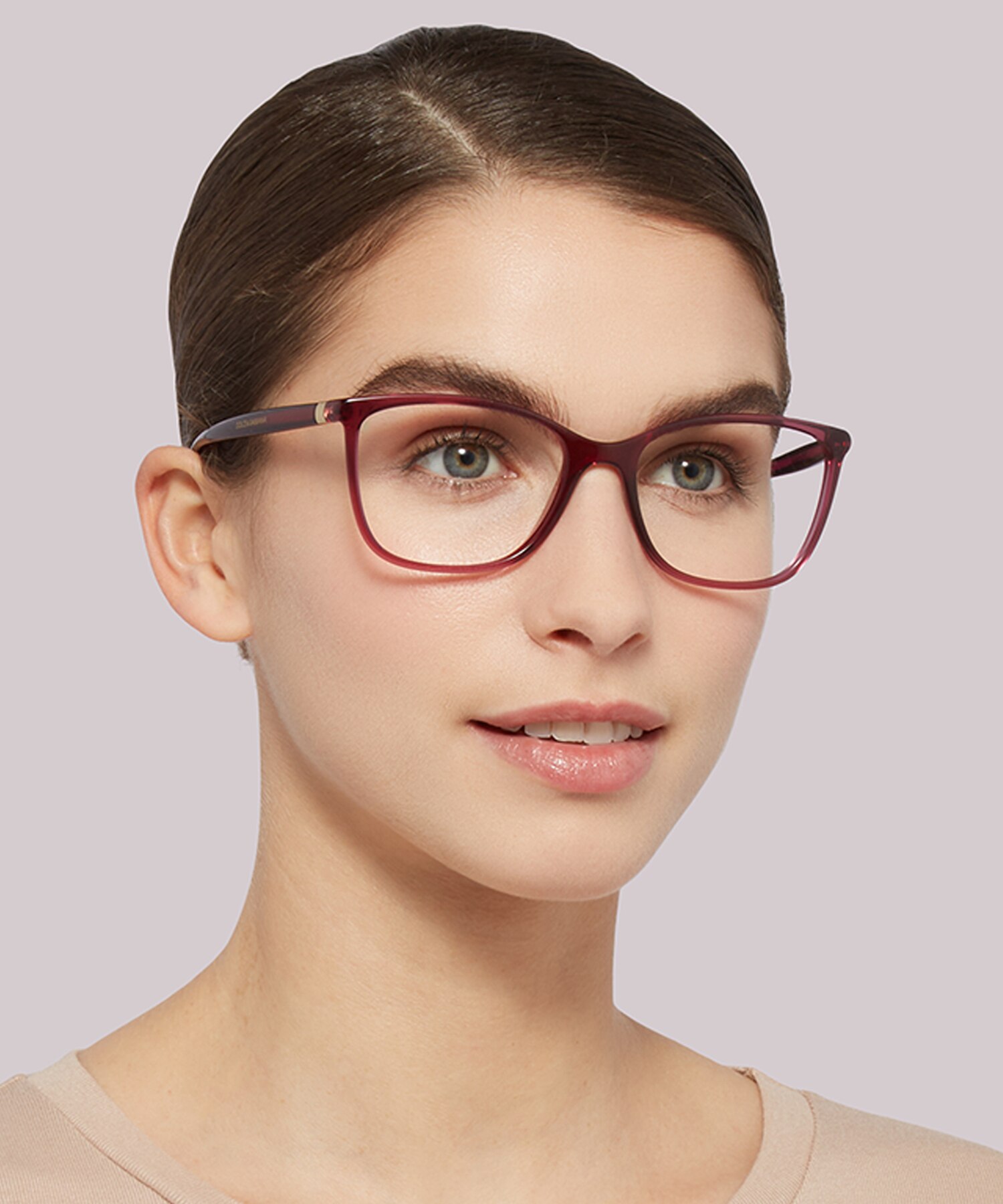 DG5026 Transparent Dark Cherry PlasticEyeglass Frames for Women for Glasses Direct