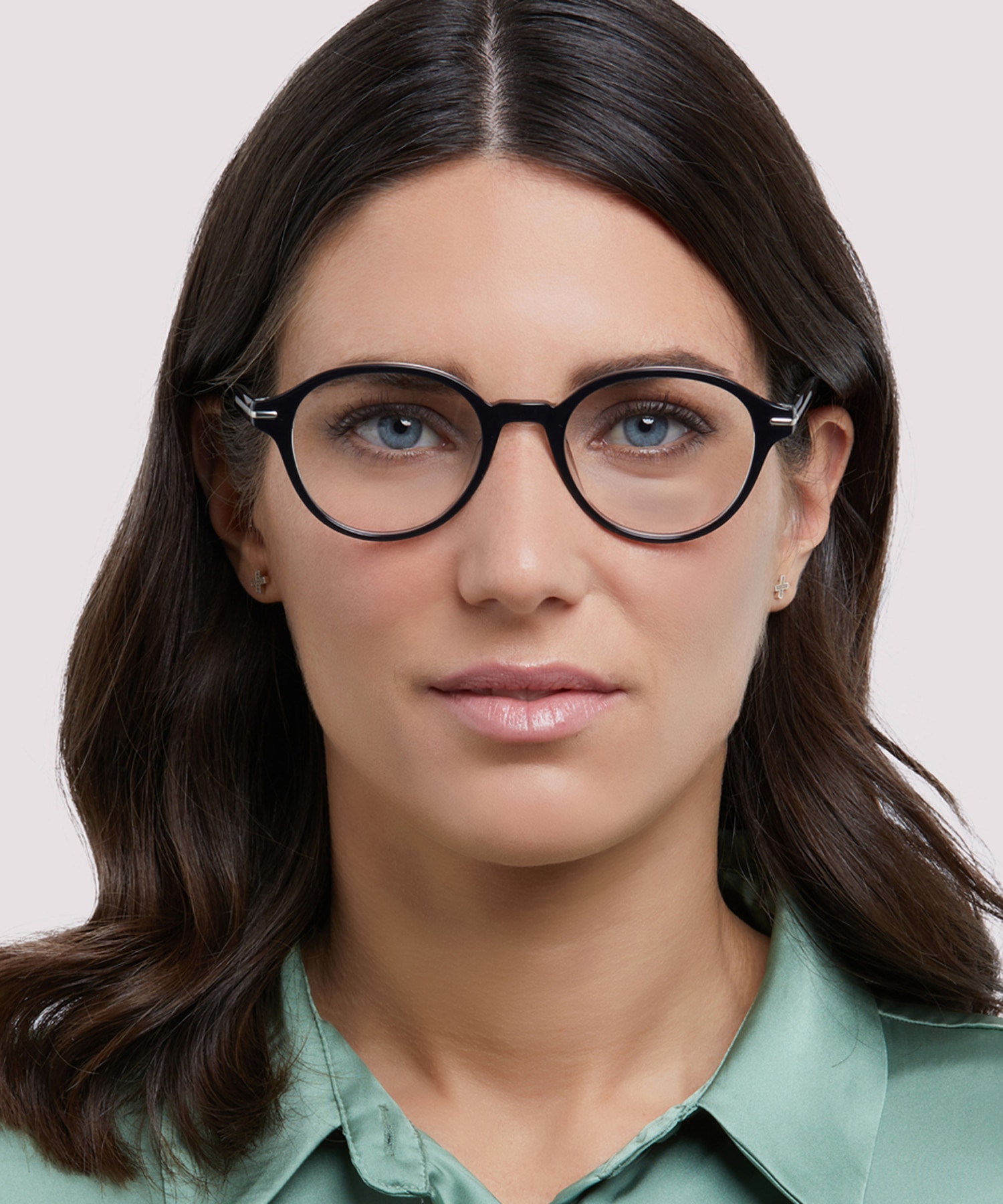 Canary Shiny Black Crystal AcetateEyeglass Frames for Women for Glasses Direct