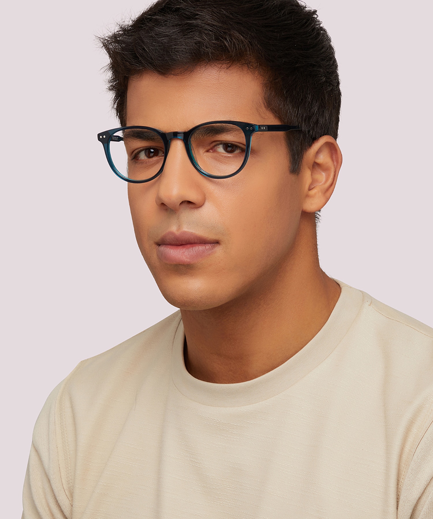 Dallas Shiny Bilayer Blue AcetateEyeglass Frames for Men for Glasses Direct
