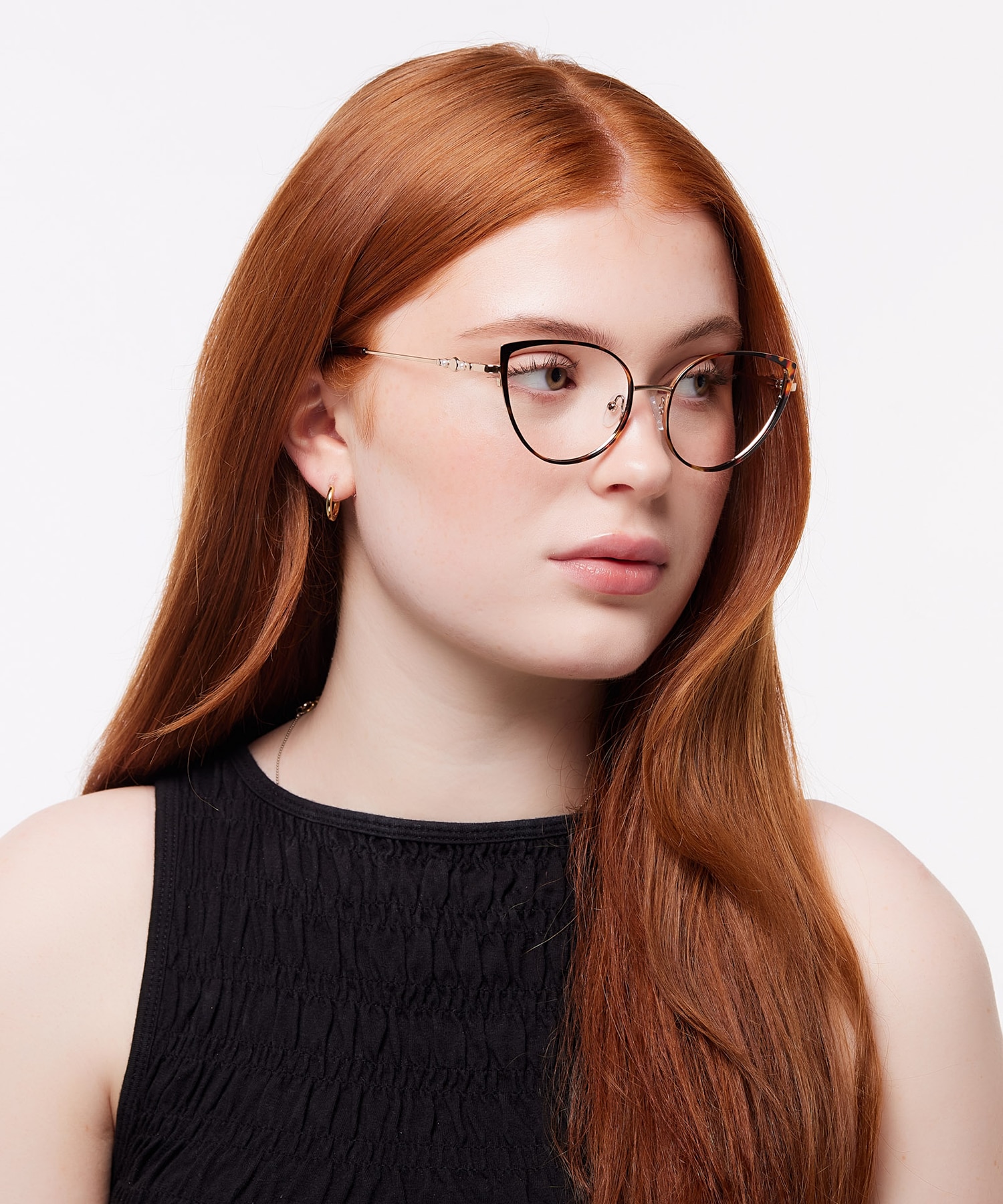 Kamila Shiny Gold & Havana MetalEyeglass Frames for Women for Glasses Direct