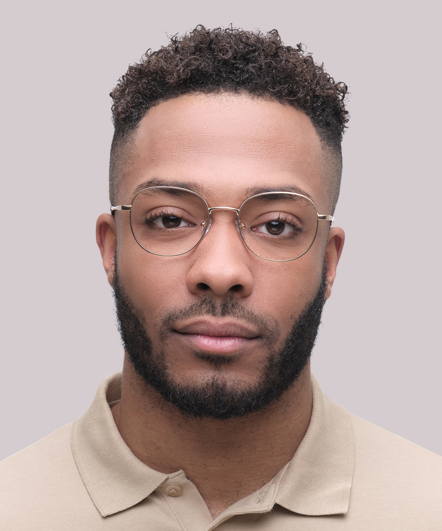 Harlan Satin Gold MetalEyeglass Frames for Men for Glasses Direct