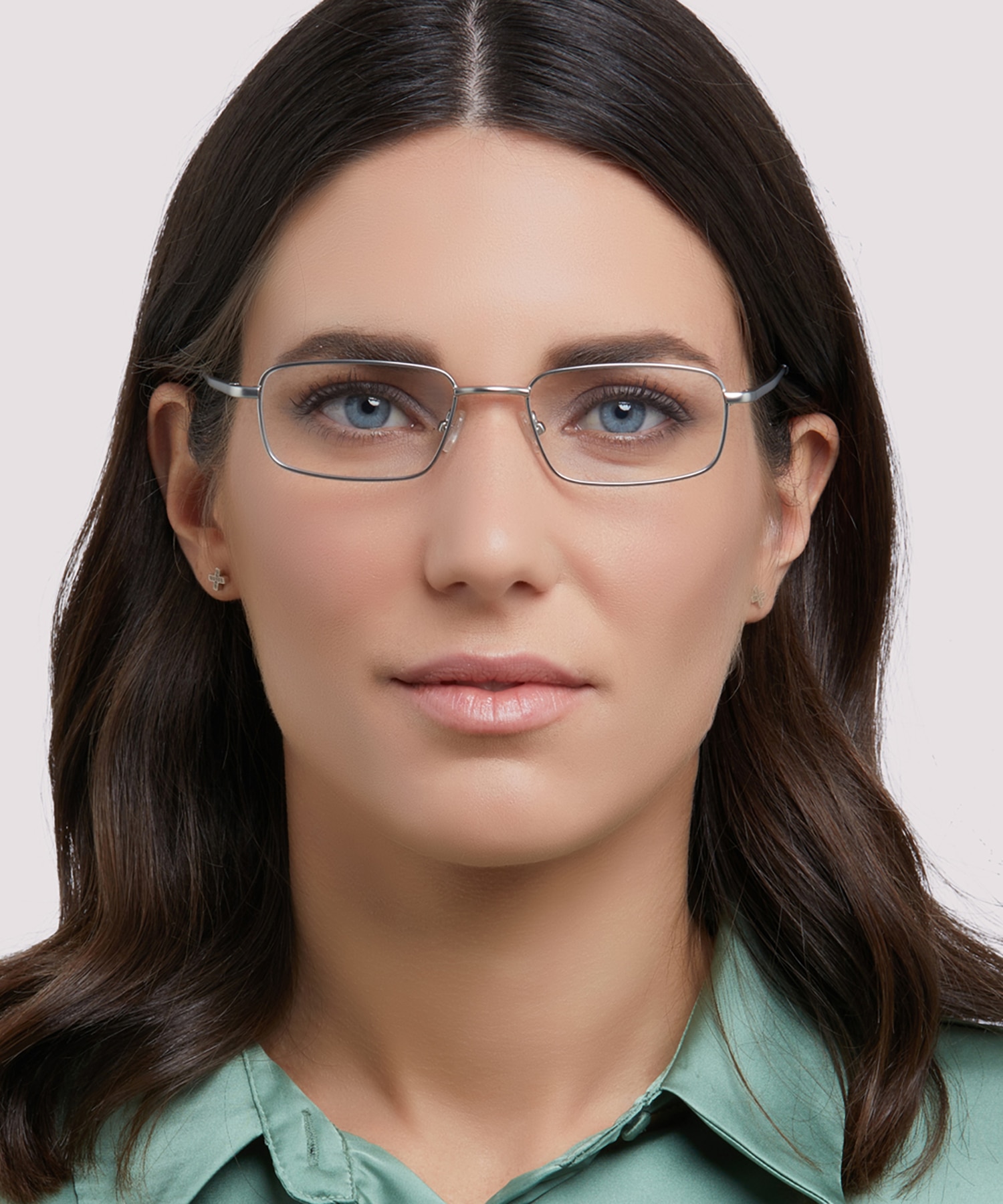 Ellis Matte Silver MetalEyeglass Frames for Women for Glasses Direct