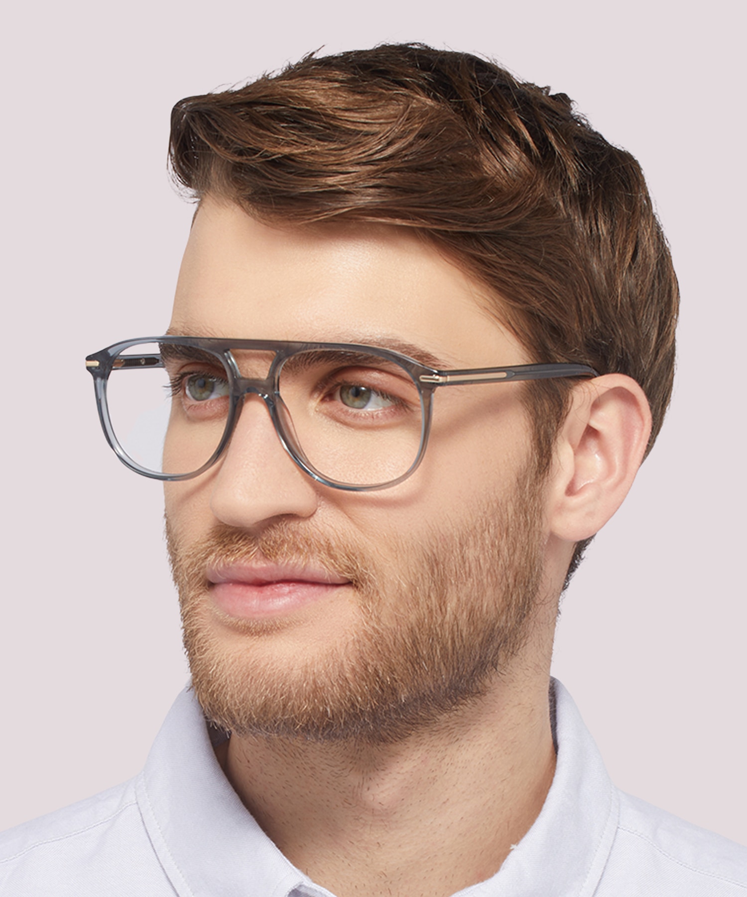 Gants Crystal Grey & Green AcetateEyeglass Frames for Men for Glasses Direct