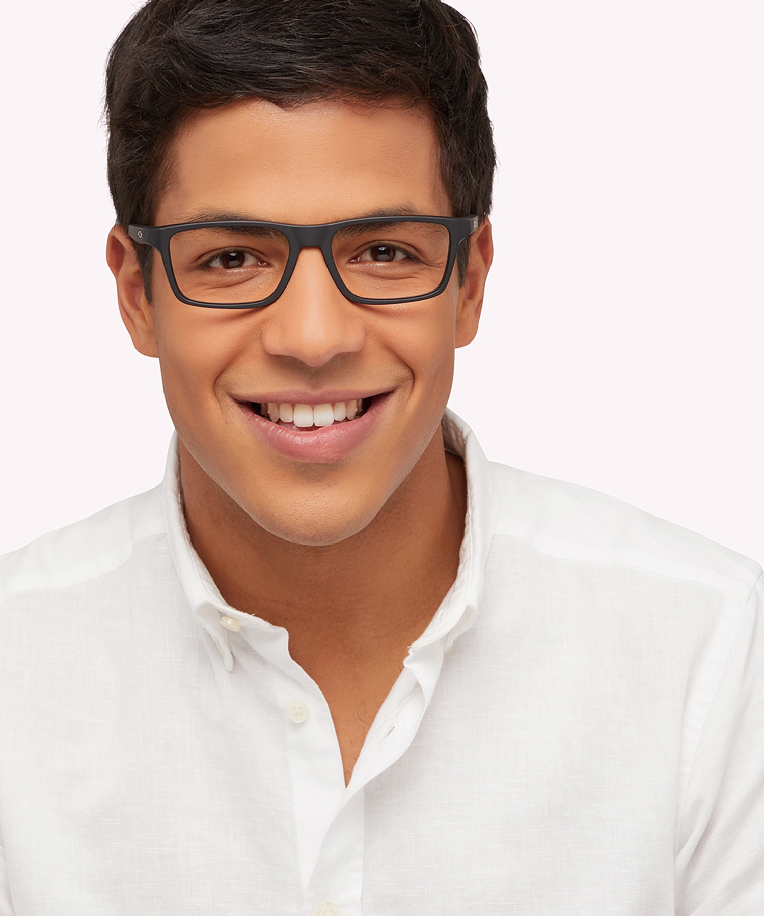 Port Bow Satin Black PlasticEyeglass Frames for Men for Glasses Direct