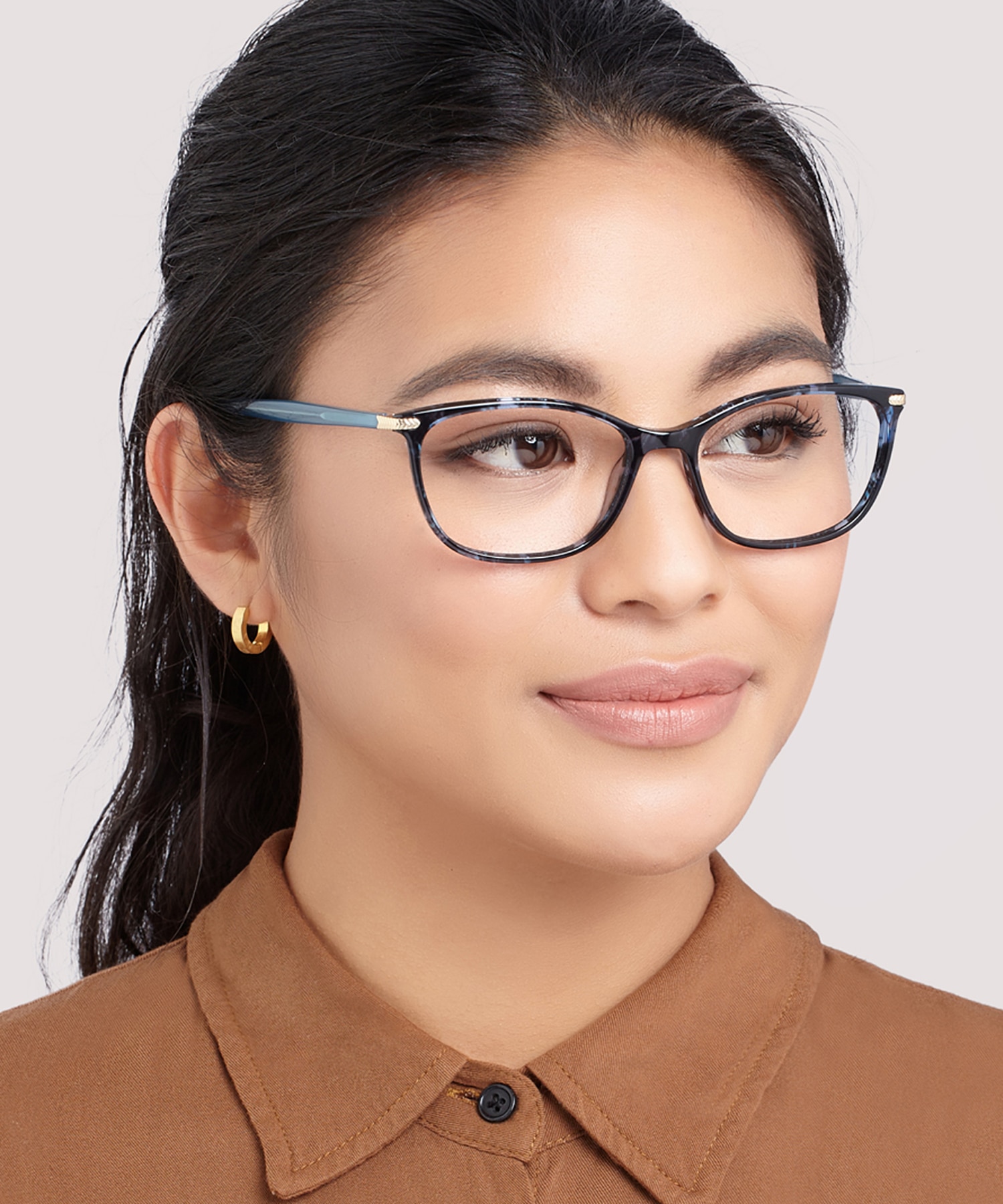 Anika Blue & Gold AcetateEyeglass Frames for Women for Glasses Direct