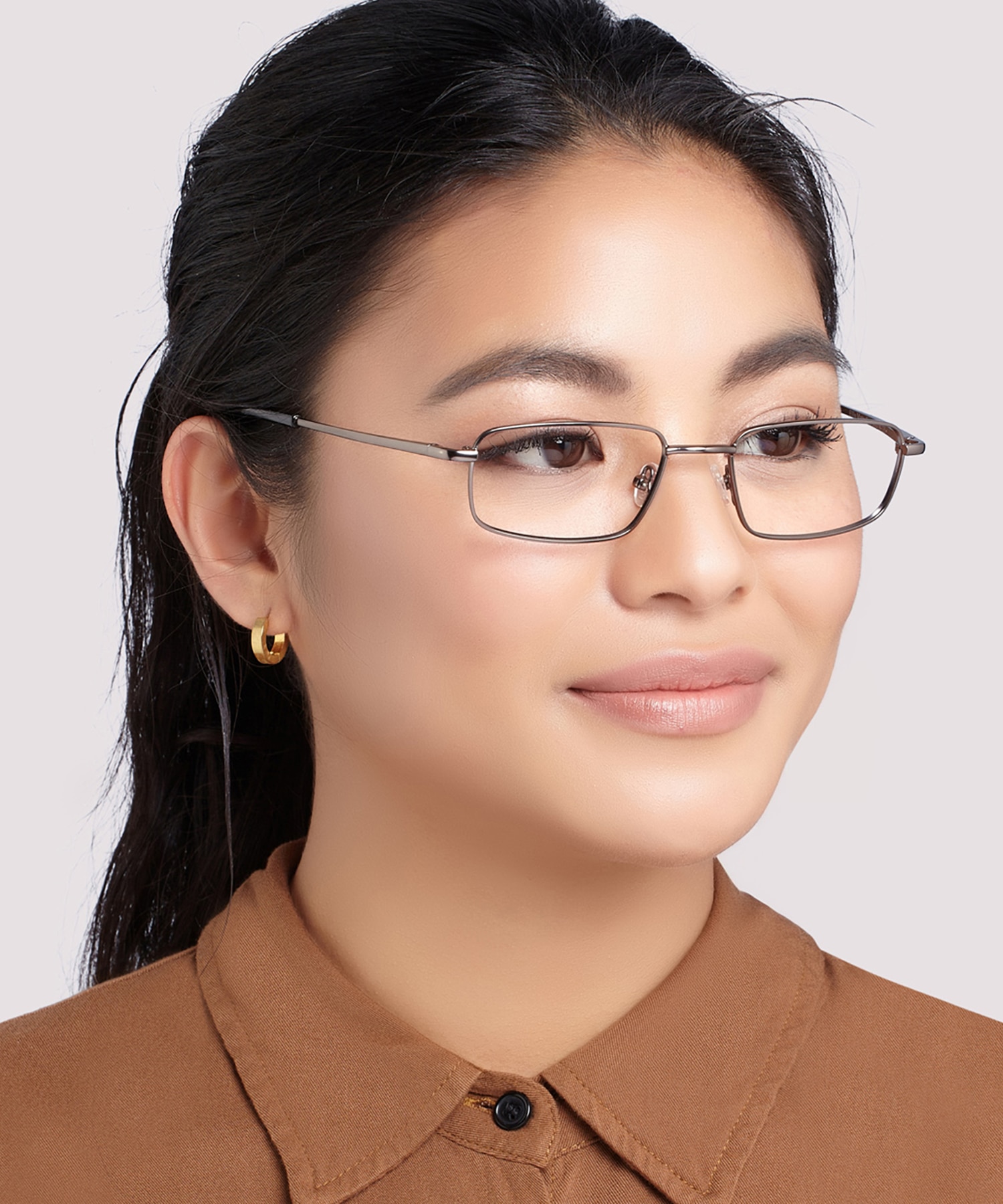 Ellis Matte Gunmetal MetalEyeglass Frames for Women for Glasses Direct