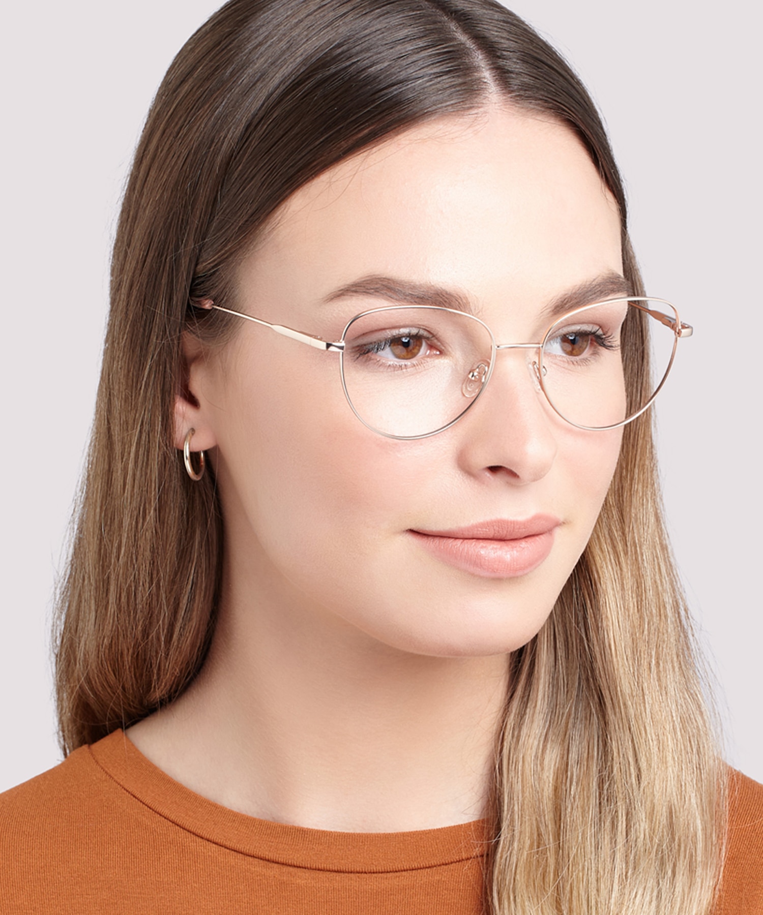 Bella Matte Gold & Pink MetalEyeglass Frames for Women for Glasses Direct