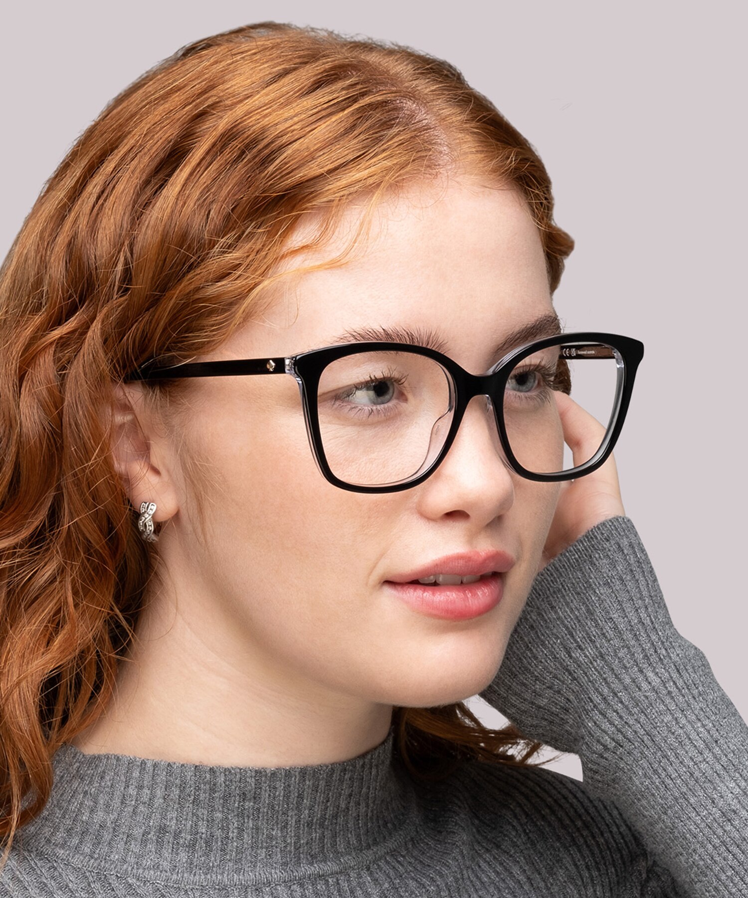 Leanna/G Black AcetateEyeglass Frames for Women for Glasses Direct