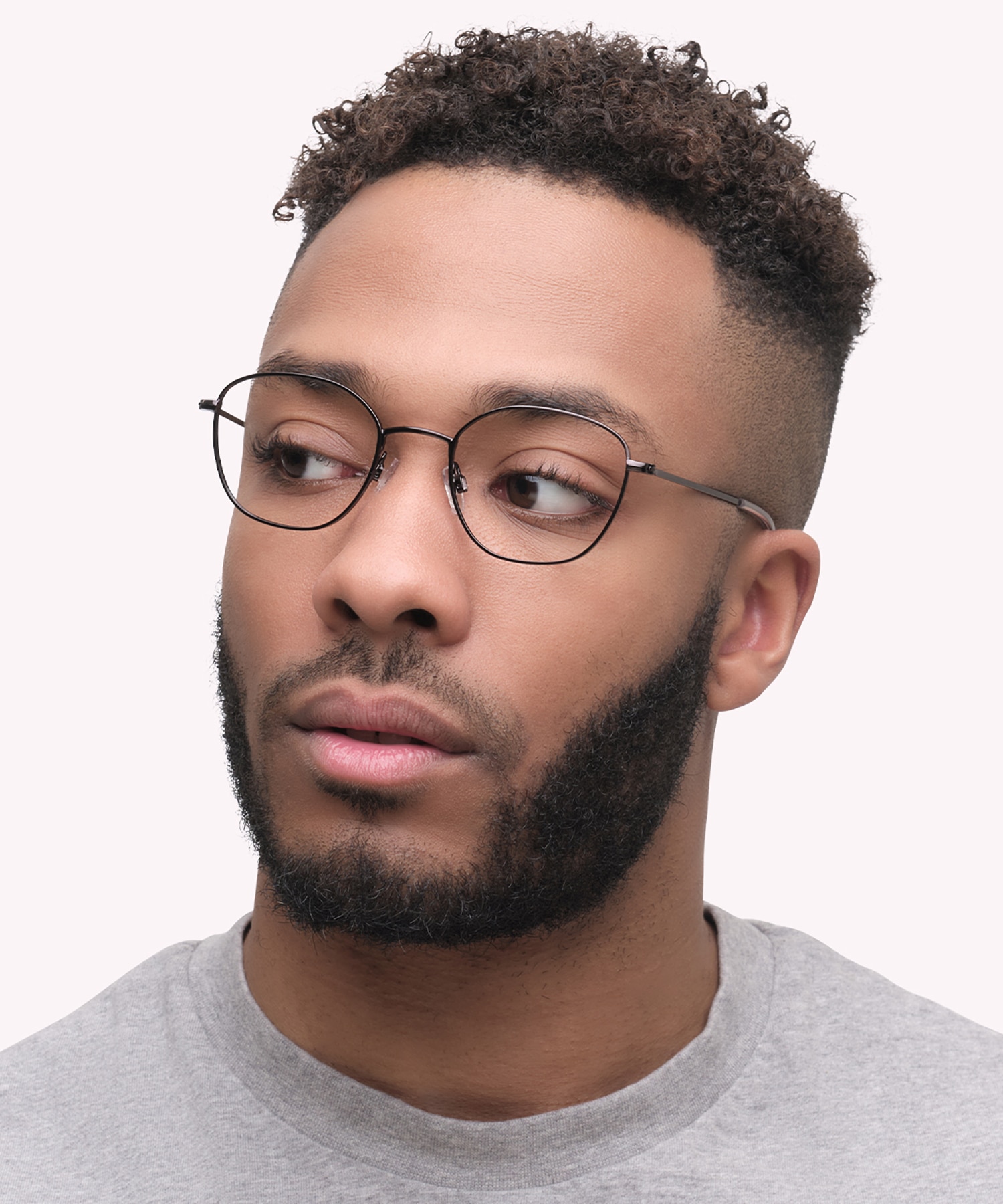 Henley Shiny Black MetalEyeglass Frames for Men for Glasses Direct