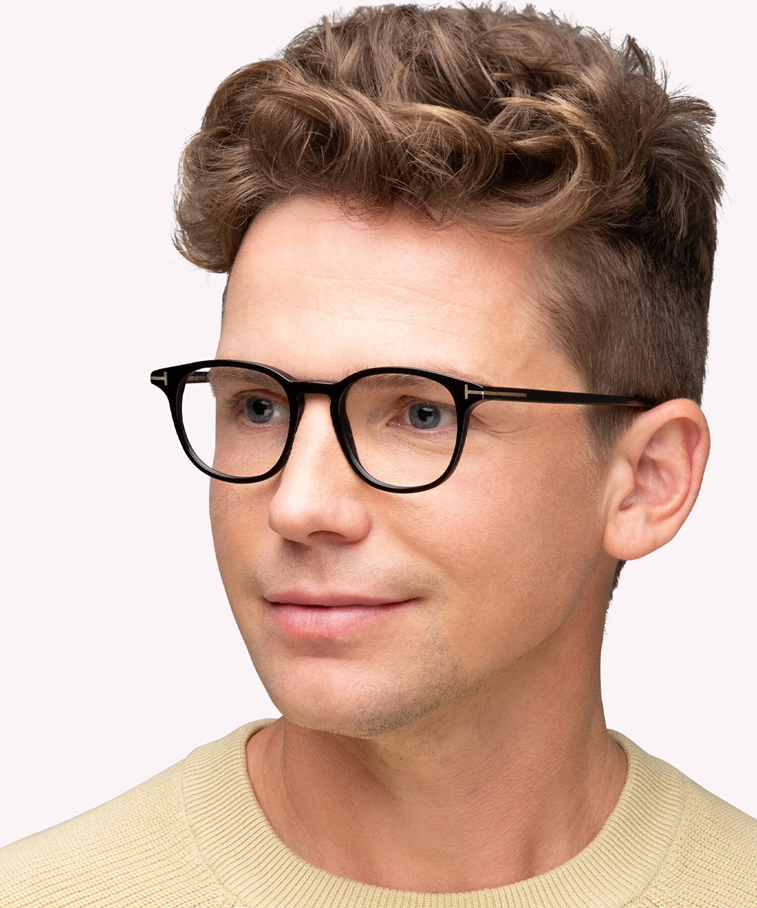 FT5832-B_48001 Black AcetateEyeglass Frames for Men for Glasses Direct