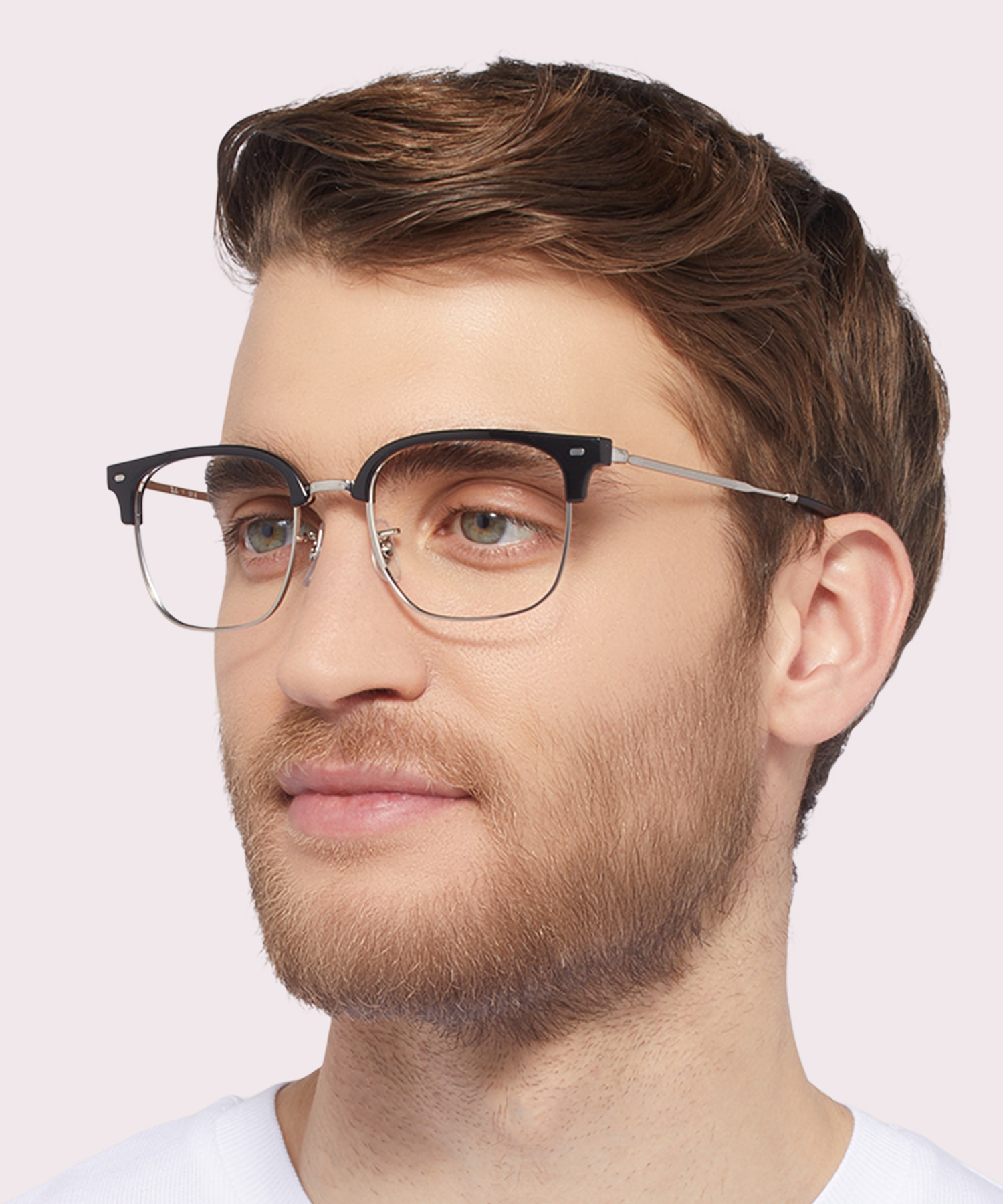 New Clubmaster Optics Black On Silver PlasticEyeglass Frames for Men for Glasses Direct