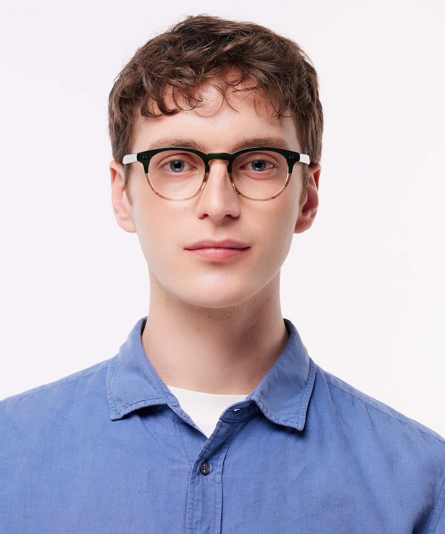 Reggie Green & Crystal AcetateEyeglass Frames for Men for Glasses Direct