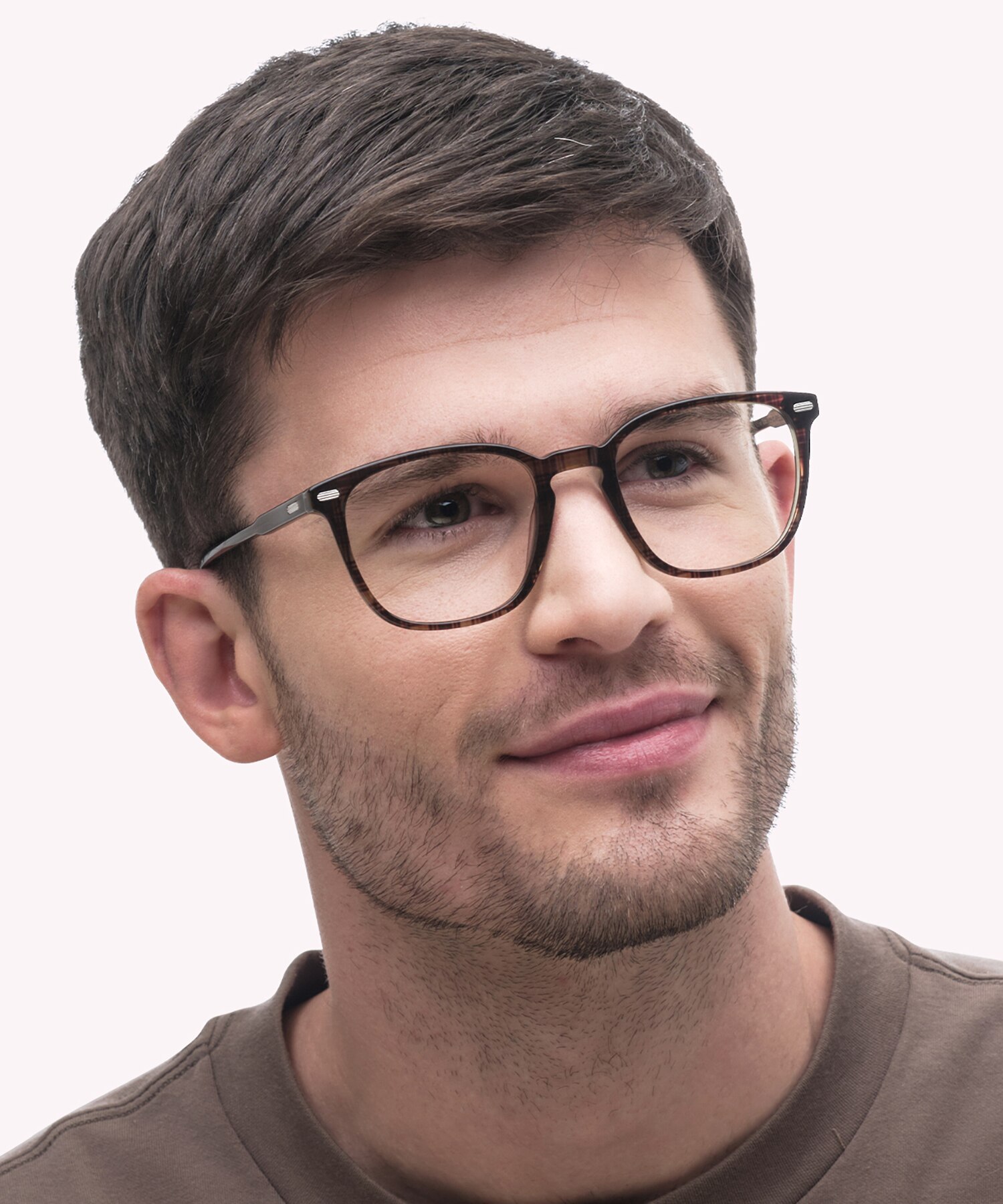 Harlesden Crystal Brown Tartan AcetateEyeglass Frames for Men for Glasses Direct