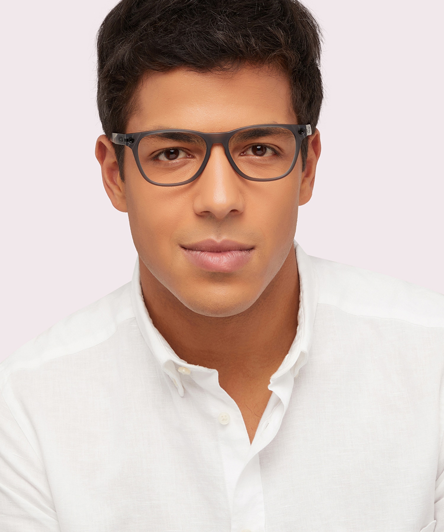 Ojector Satin Grey Smoke PlasticEyeglass Frames for Men for Glasses Direct