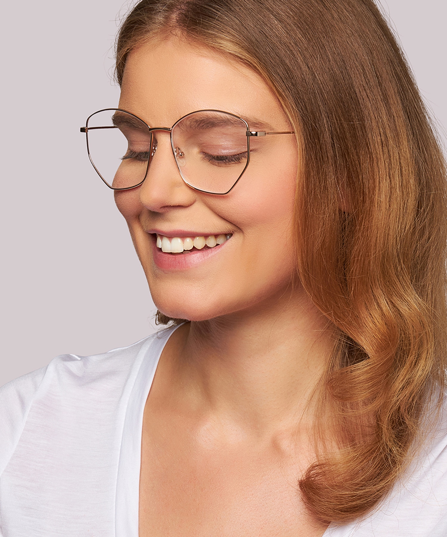 Eliza Shiny Gold MetalEyeglass Frames for Women for Glasses Direct