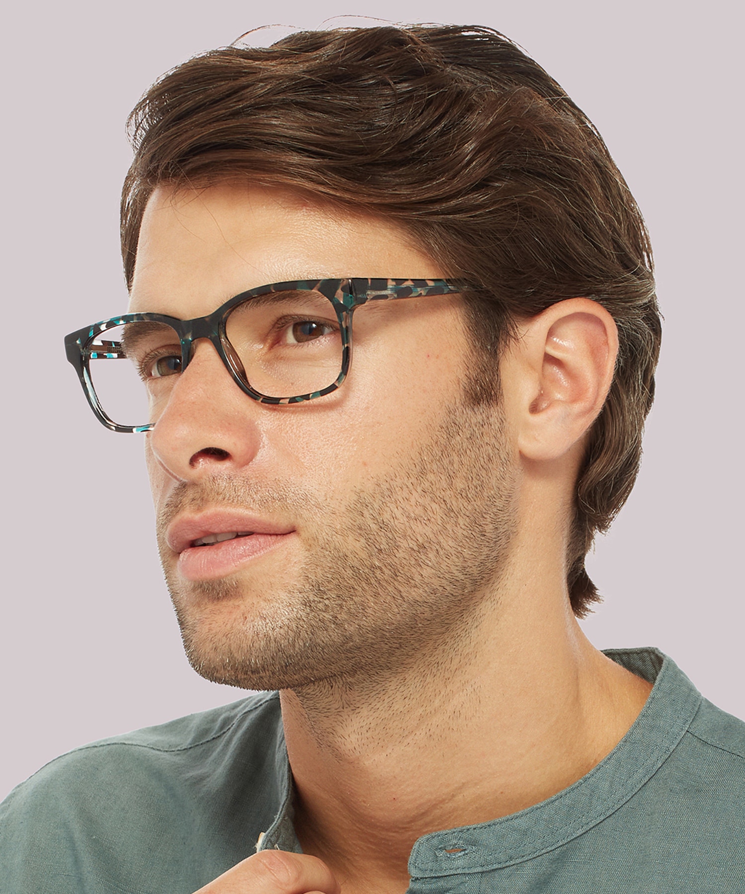 Diallo Blue Pattern PlasticEyeglass Frames for Men for Glasses Direct