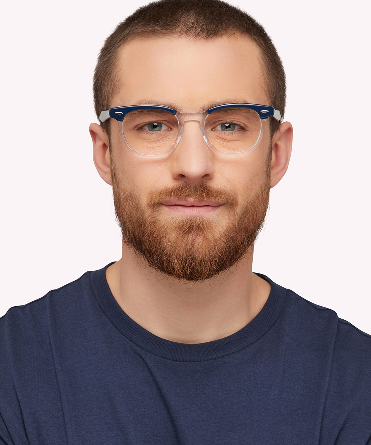 Hawkeye Optics Transparent Blue AcetateEyeglass Frames for Men for Glasses Direct