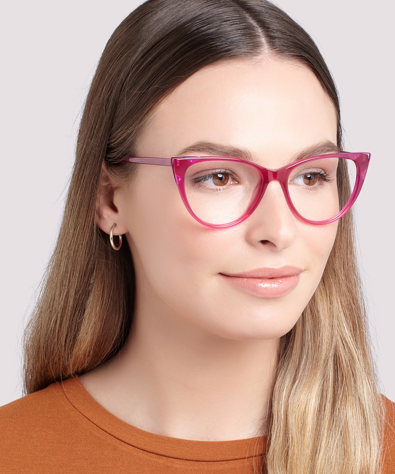 Arabella Shiny Pink & Pink AcetateEyeglass Frames for Women for Glasses Direct