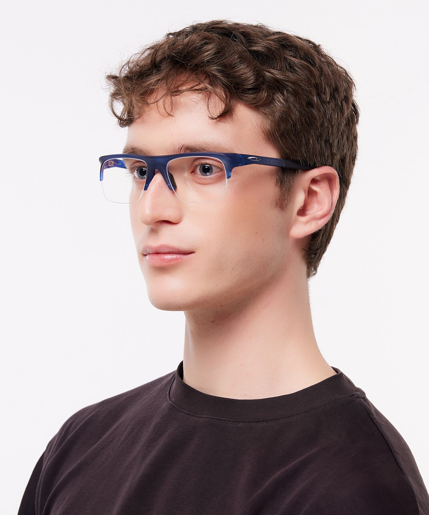 Plazlink Matte Translucent Blue PlasticSunglass Frames for Men for Glasses Direct
