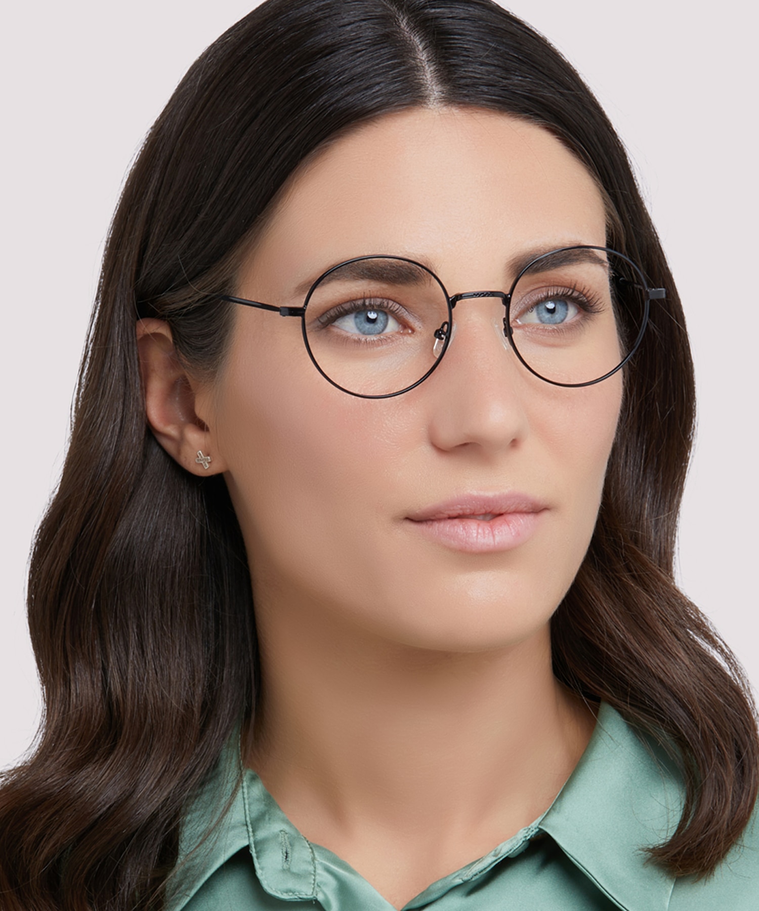 Everly Shiny Black MetalEyeglass Frames for Women for Glasses Direct
