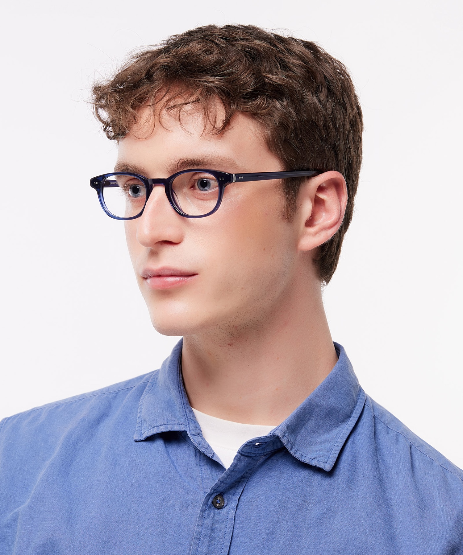 Walt Translucent Dark Blue AcetateEyeglass Frames for Men for Glasses Direct