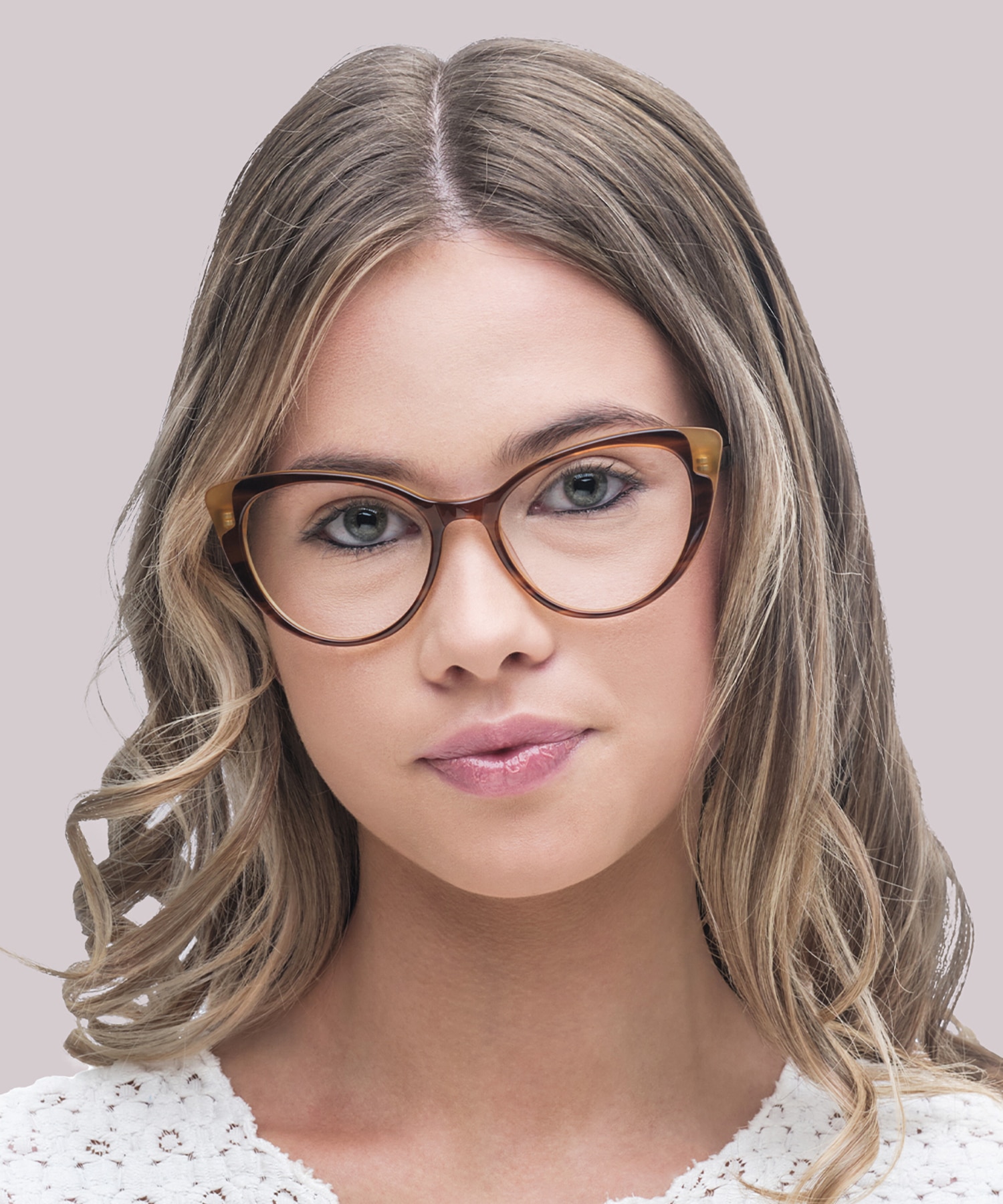 Hayley Bi Layer Brown Horn AcetateEyeglass Frames for Women for Glasses Direct