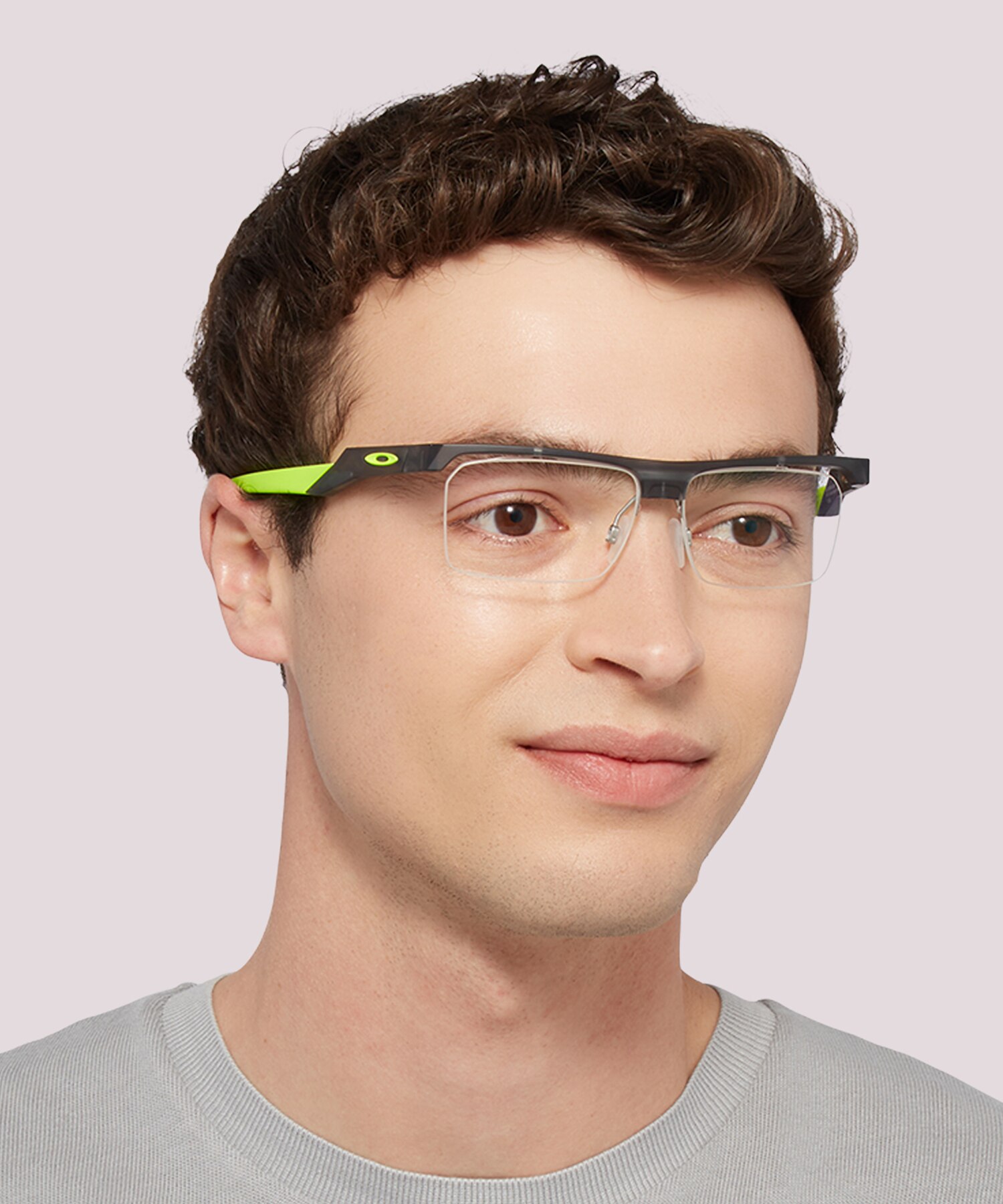 Coupler Polished Grey Smoke PlasticEyeglass Frames for Men for Glasses Direct