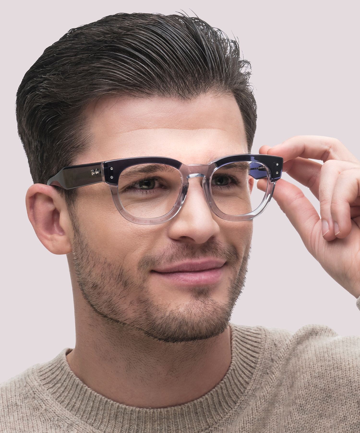 RB0298V Blue On Transparent Blue AcetateEyeglass Frames for Men for Glasses Direct