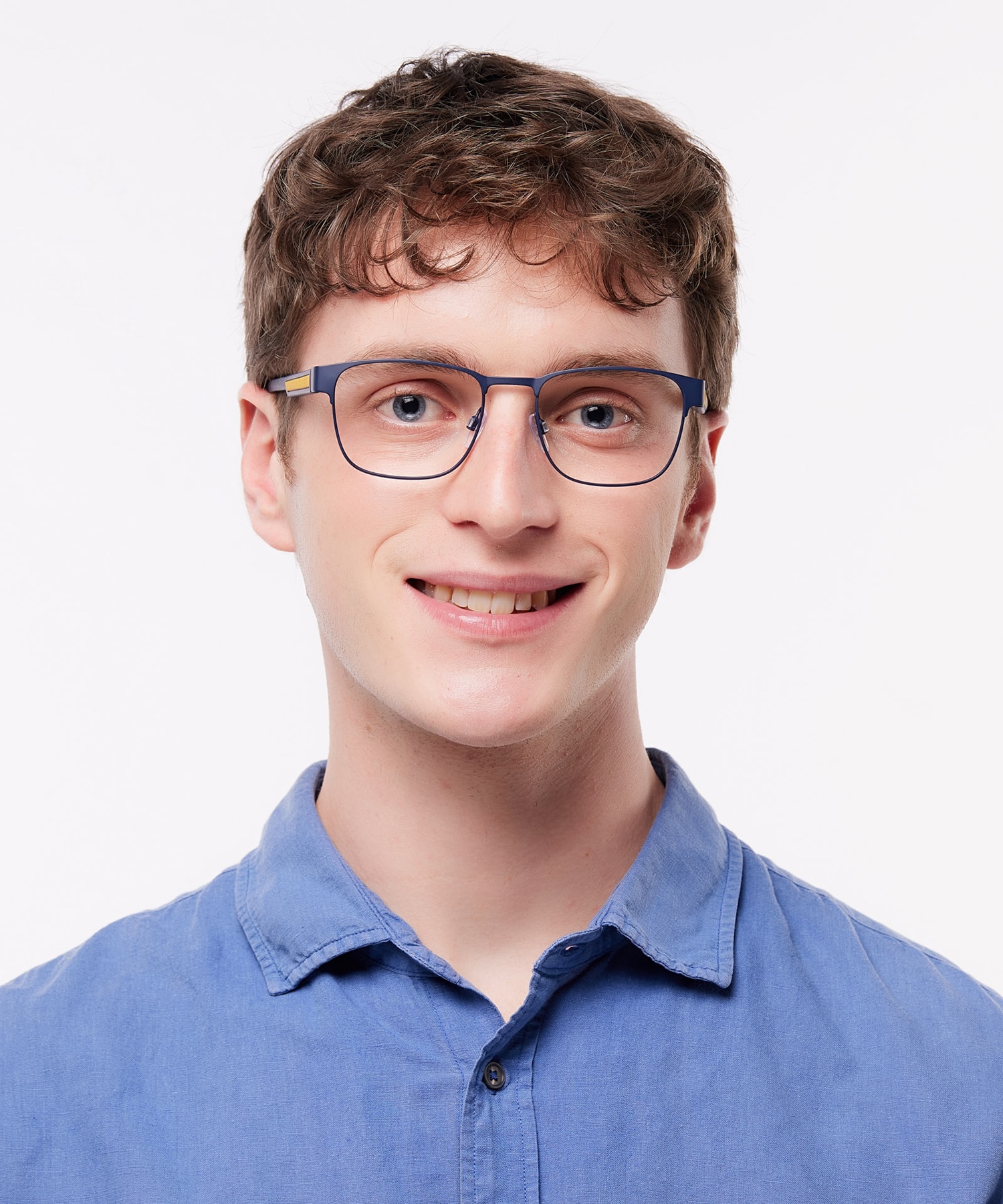 TH 2090 Blue MetalEyeglass Frames for Men for Glasses Direct