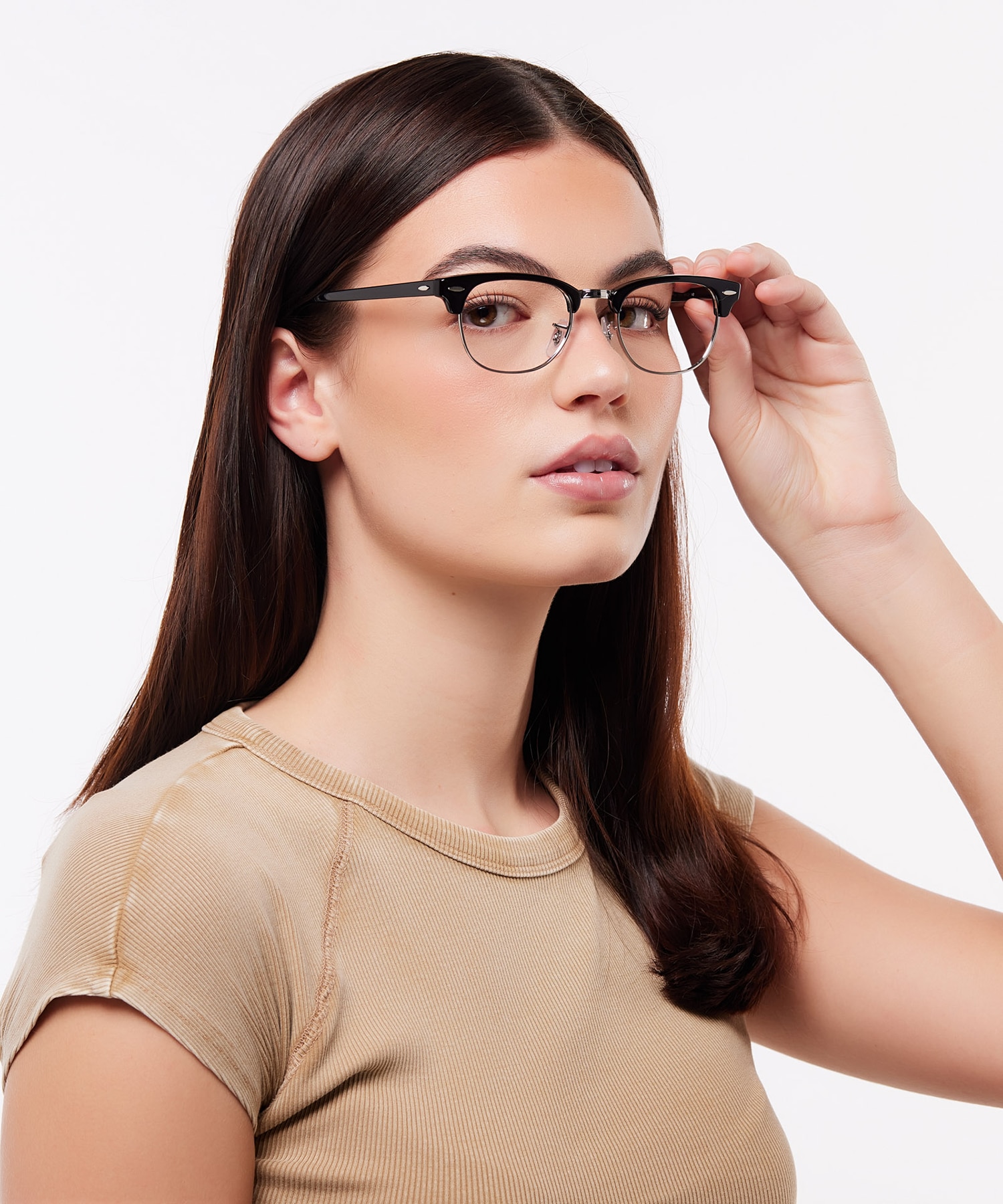 RB5154 Black On Silver AcetateEyeglass Frames for Women for Glasses Direct