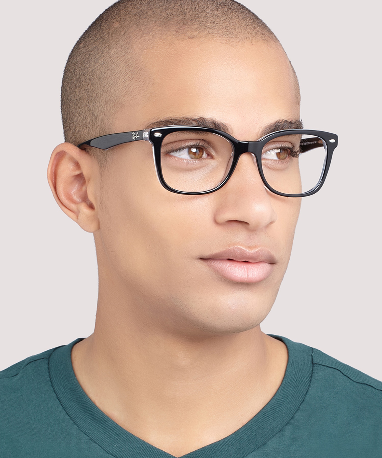 RB5285 Black On Transparent AcetateEyeglass Frames for Men for Glasses Direct