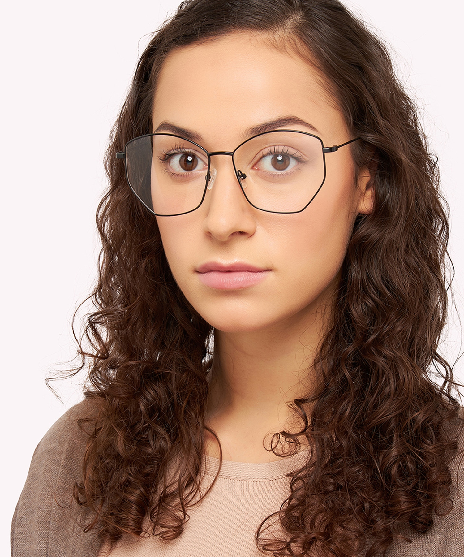 Eliza Shiny Black MetalEyeglass Frames for Women for Glasses Direct
