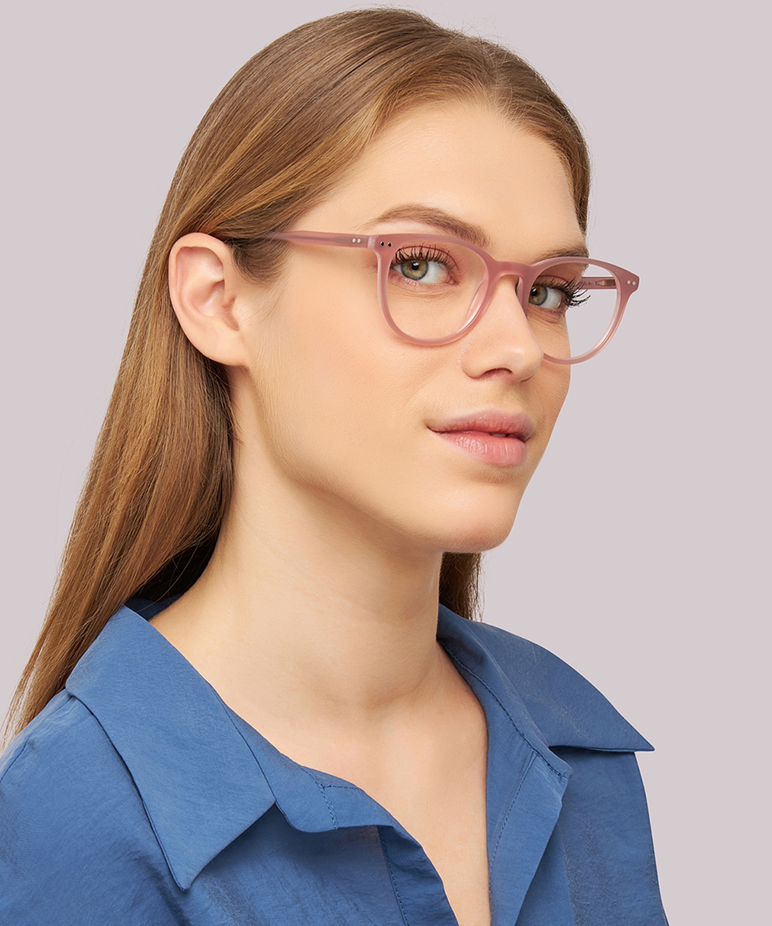 Dallas Shiny Milky Nude AcetateEyeglass Frames for Women for Glasses Direct