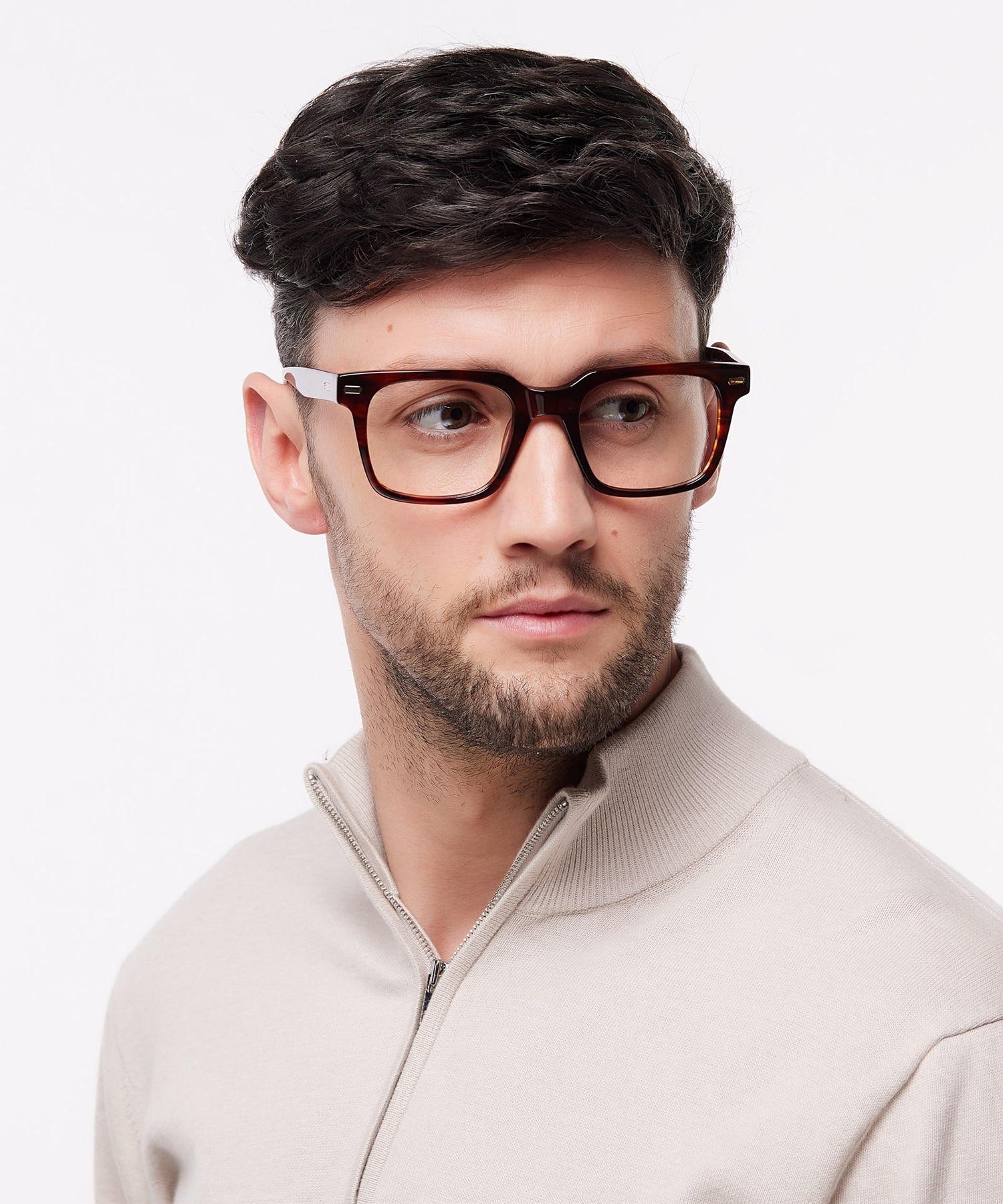 Kavon Horn Brown Orange AcetateEyeglass Frames for Men for Glasses Direct