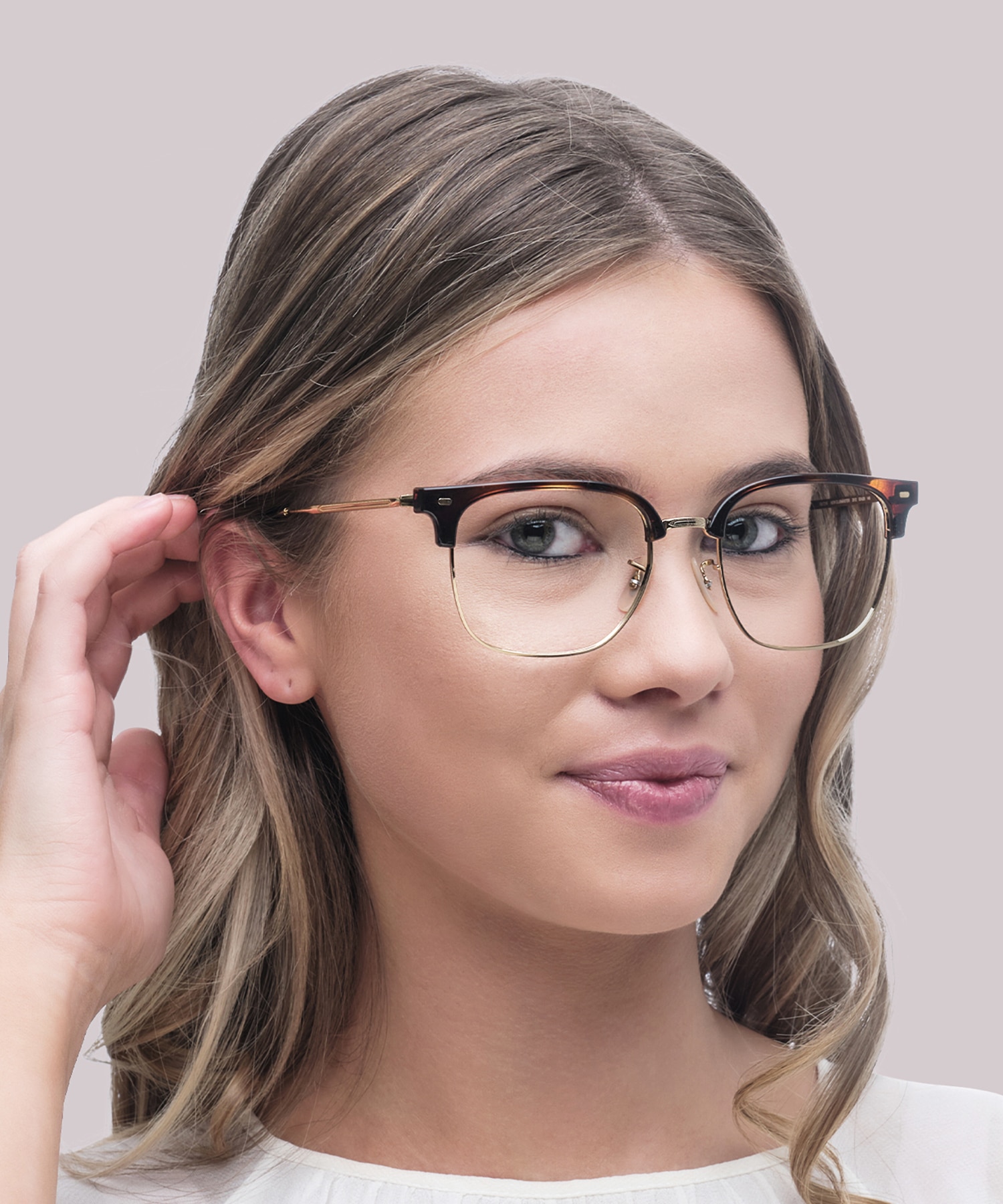 New Clubmaster Optics Havana On Gold PlasticEyeglass Frames for Women for Glasses Direct