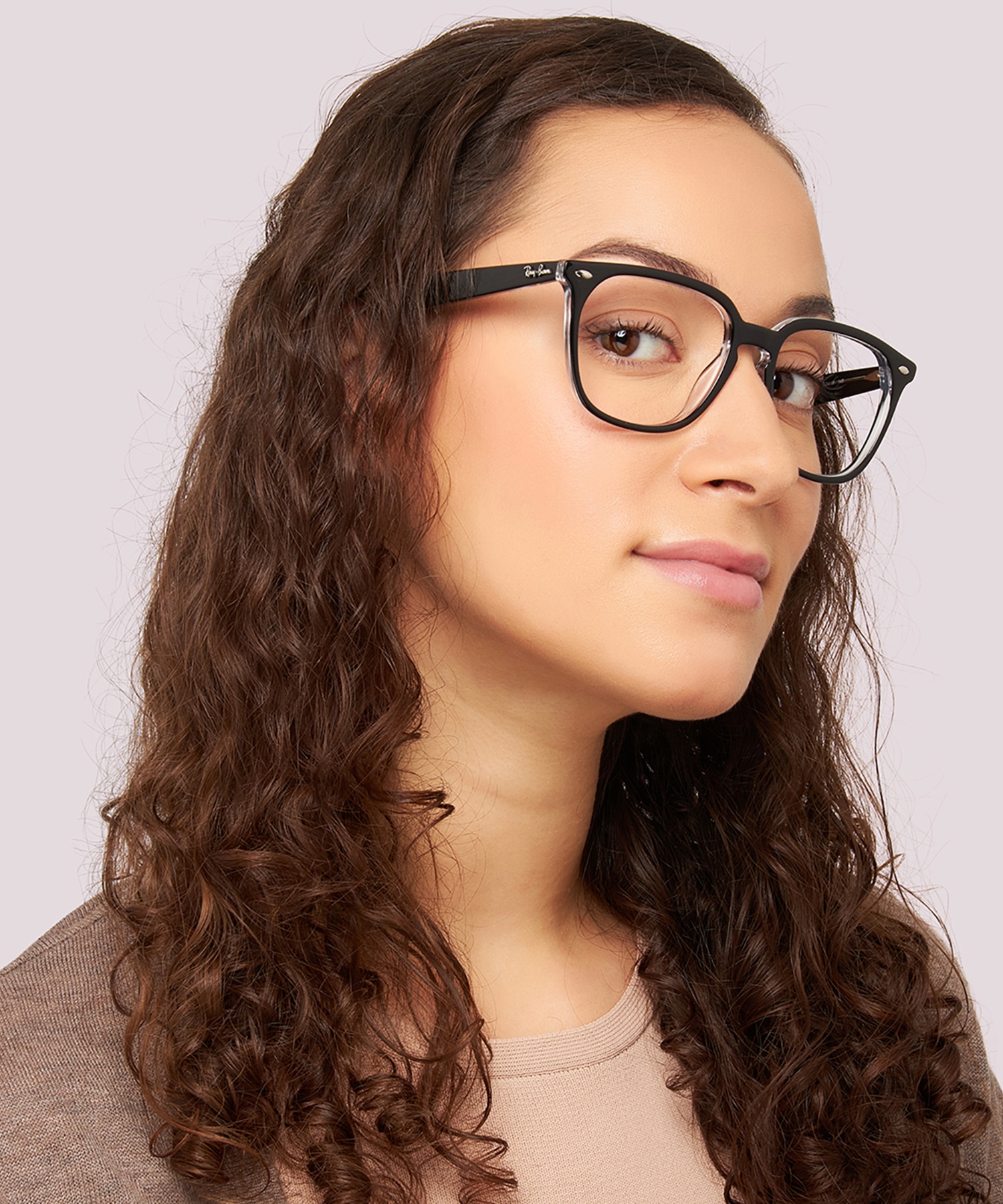 RB4362V Black On Transparent AcetateEyeglass Frames for Women for Glasses Direct