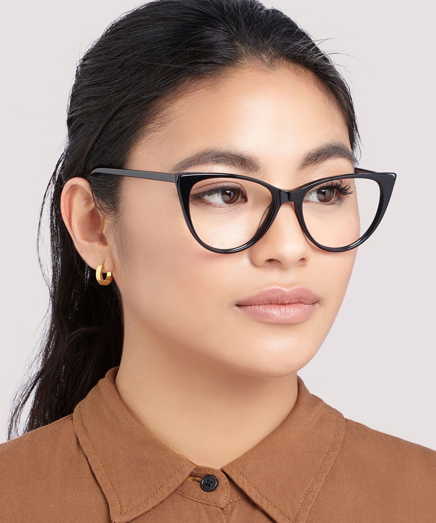 Arabella Shiny Black  &  Matte Black AcetateEyeglass Frames for Women for Glasses Direct
