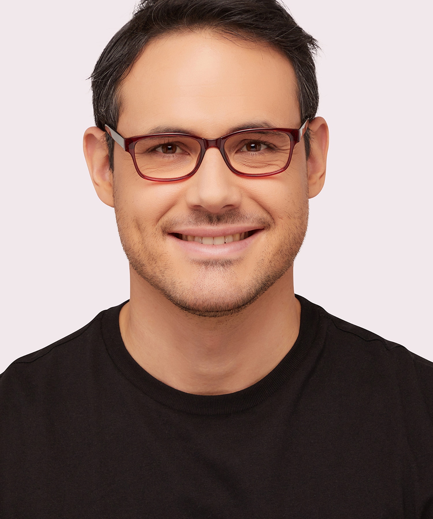 Dewy Burgundy & Black PlasticEyeglass Frames for Men for Glasses Direct