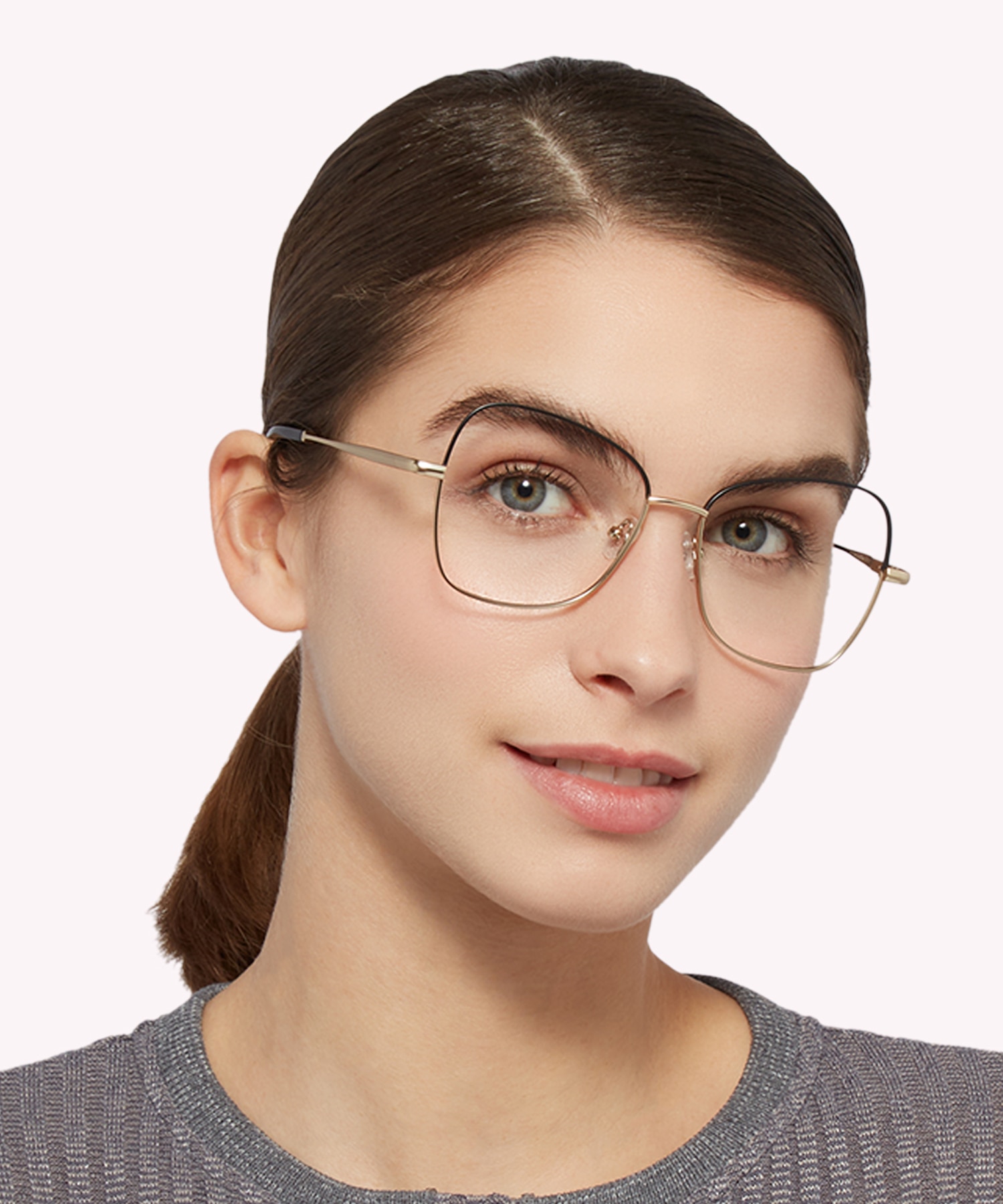 Geri Matte Gold & Black MetalEyeglass Frames for Women for Glasses Direct