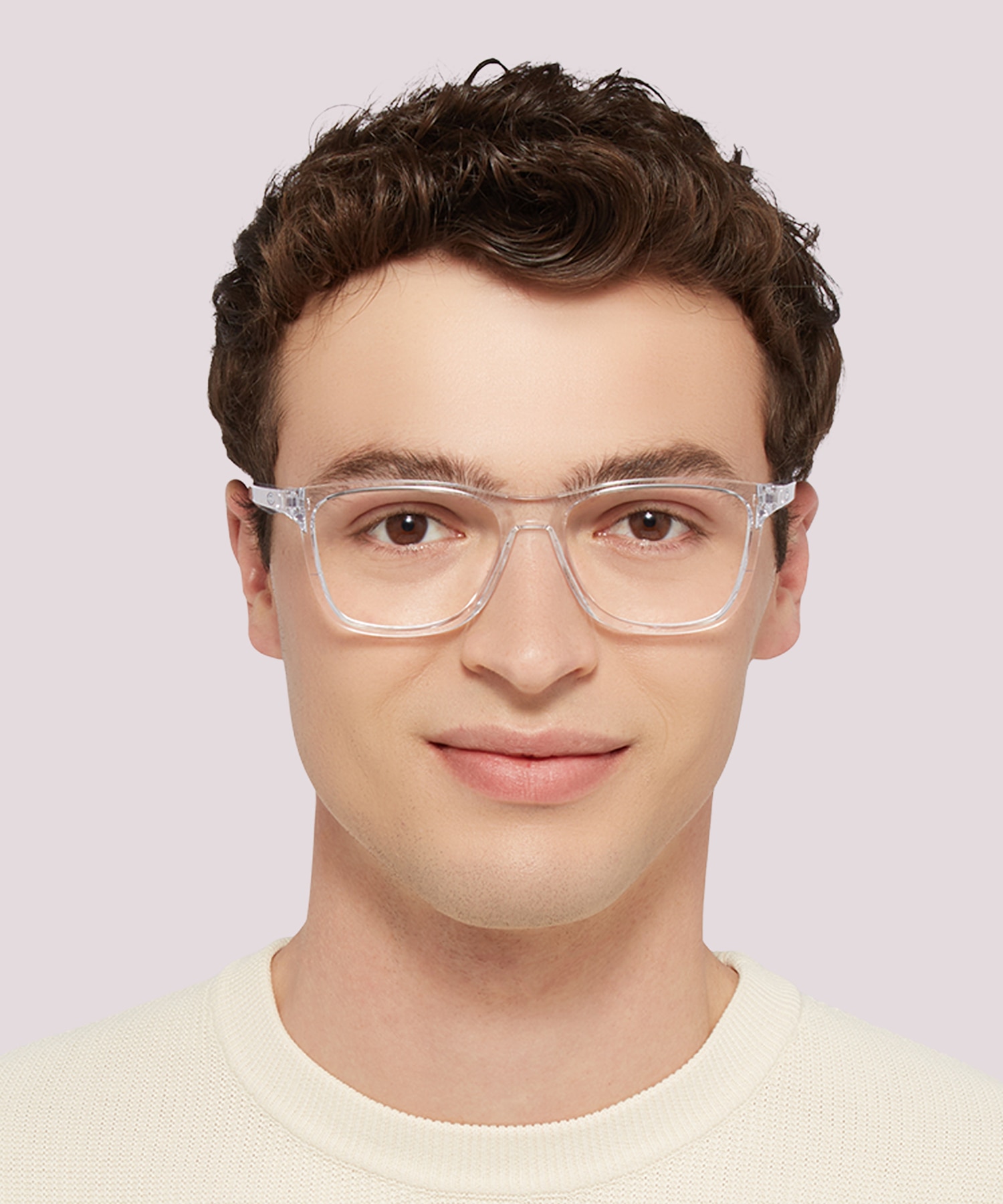 Centerboard Polished Clear PlasticEyeglass Frames for Men for Glasses Direct