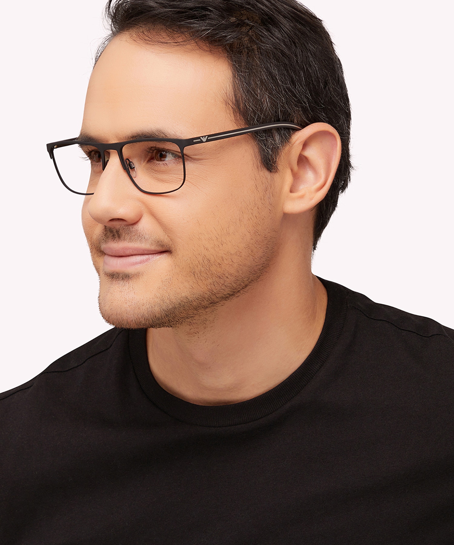 EA1079 Rubber Black MetalEyeglass Frames for Men for Glasses Direct