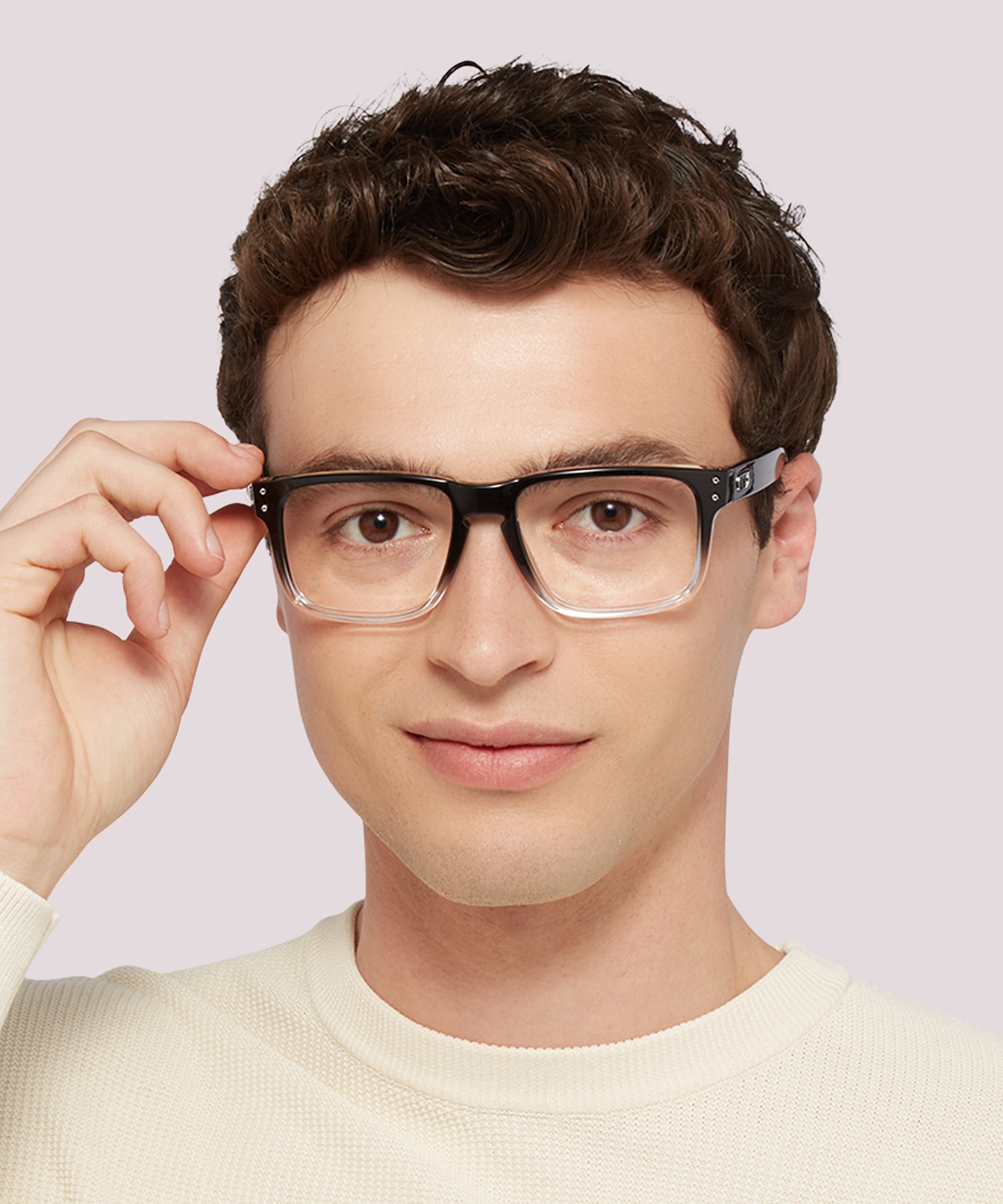 Holbrook™ Polished Black Clear Fade PlasticEyeglass Frames for Men for Glasses Direct