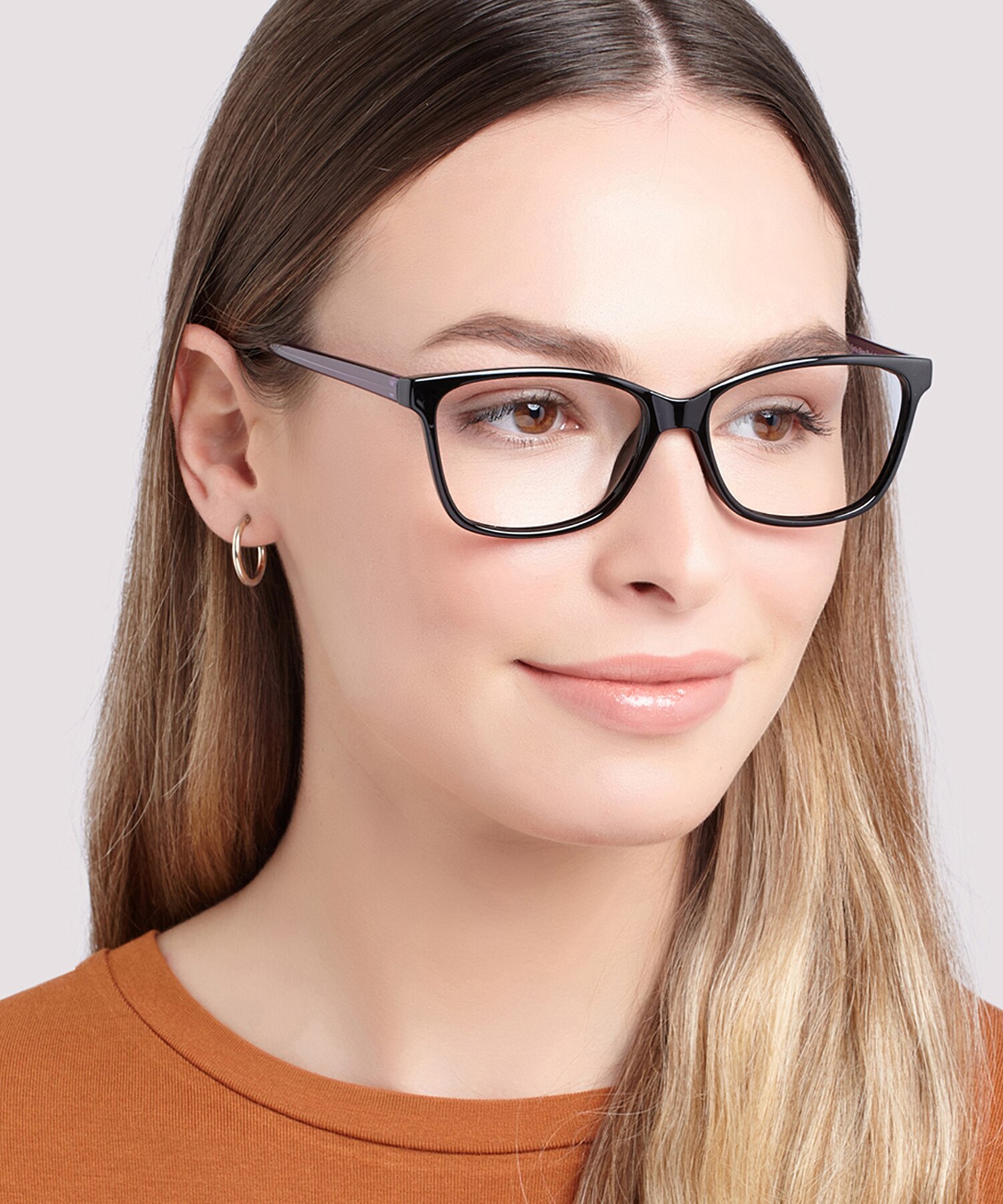 Dottie Shiny Black PlasticEyeglass Frames for Women for Glasses Direct