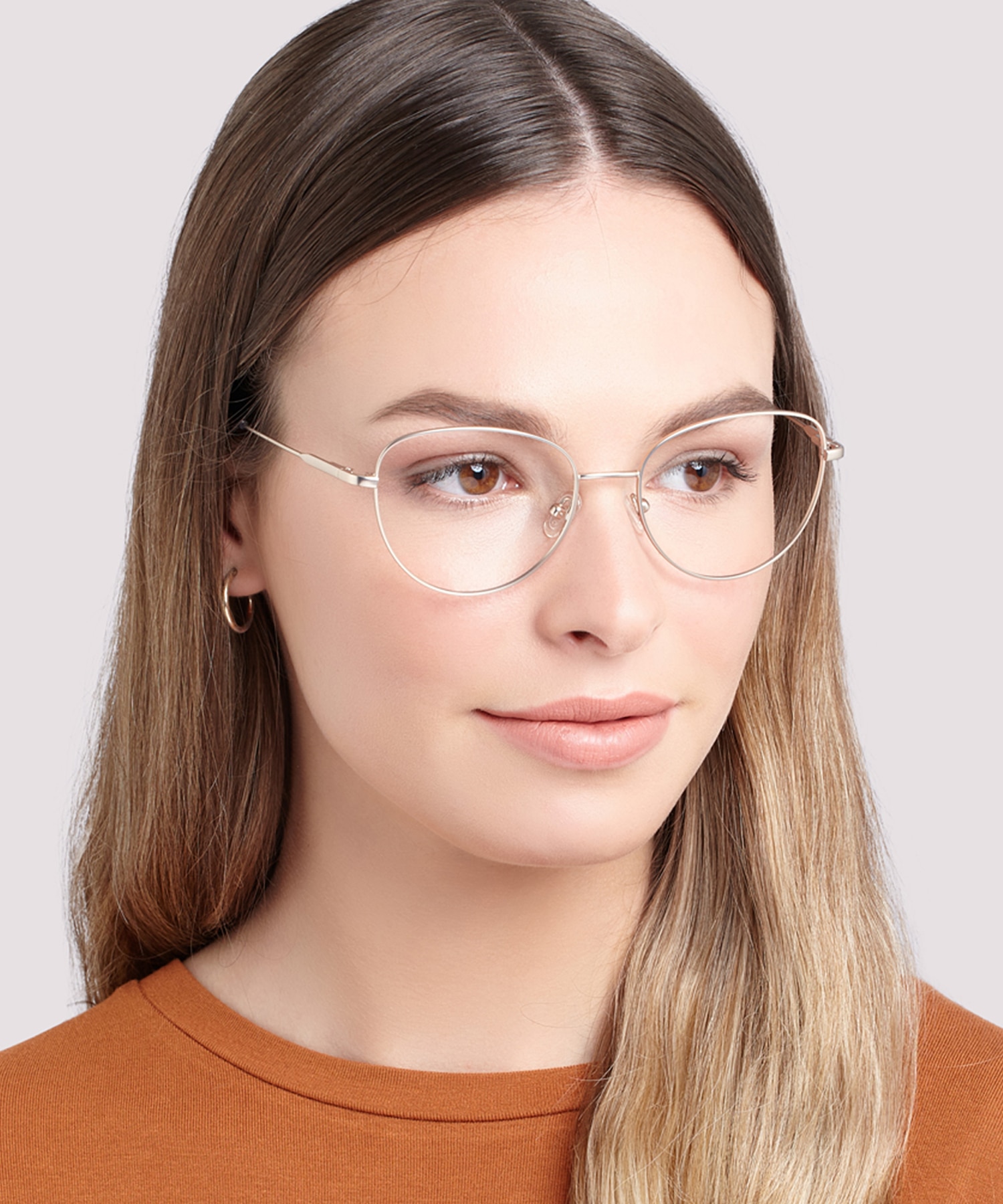Bella Matte Gold MetalEyeglass Frames for Women for Glasses Direct